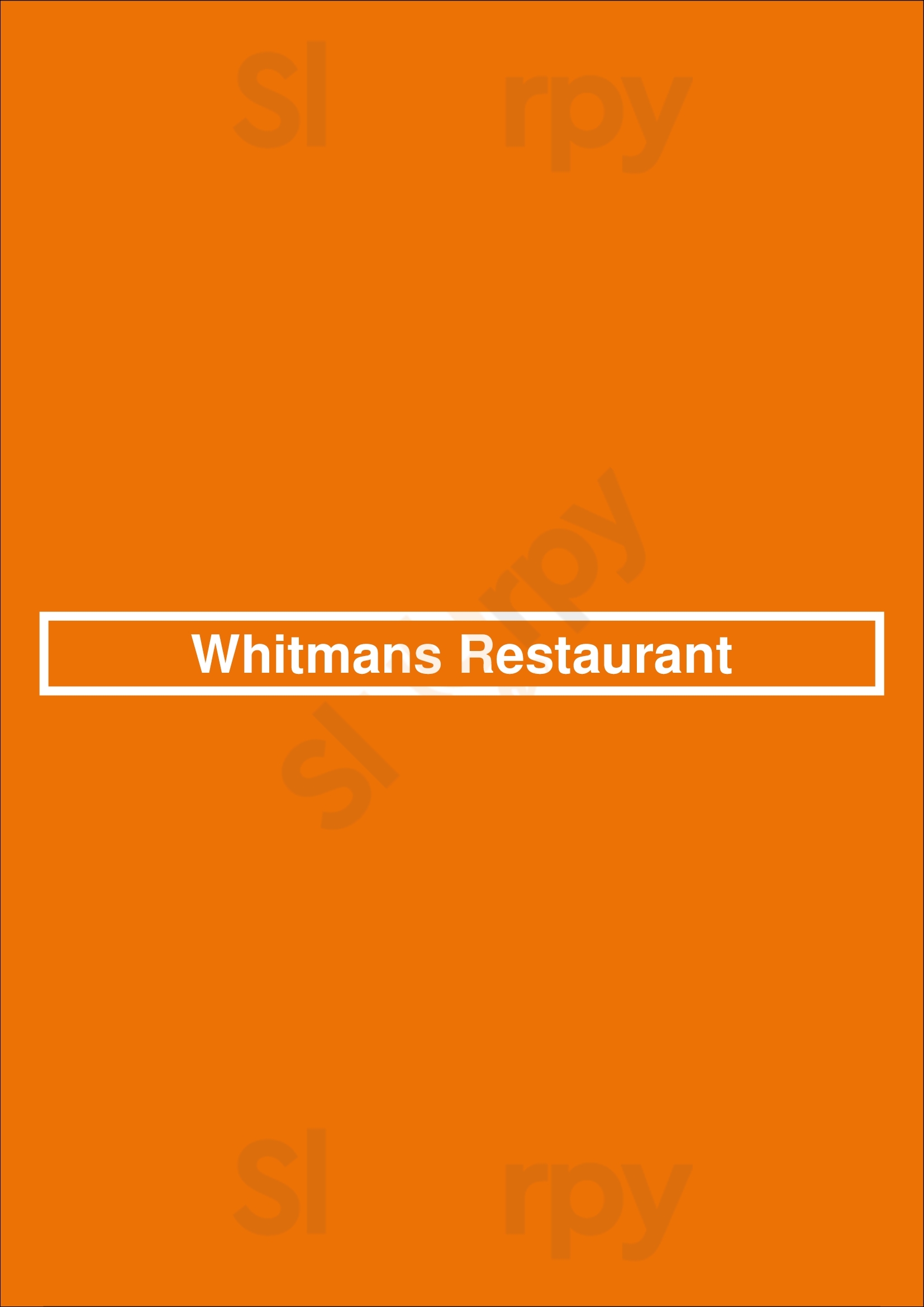 Whitmans Restaurant New York City Menu - 1