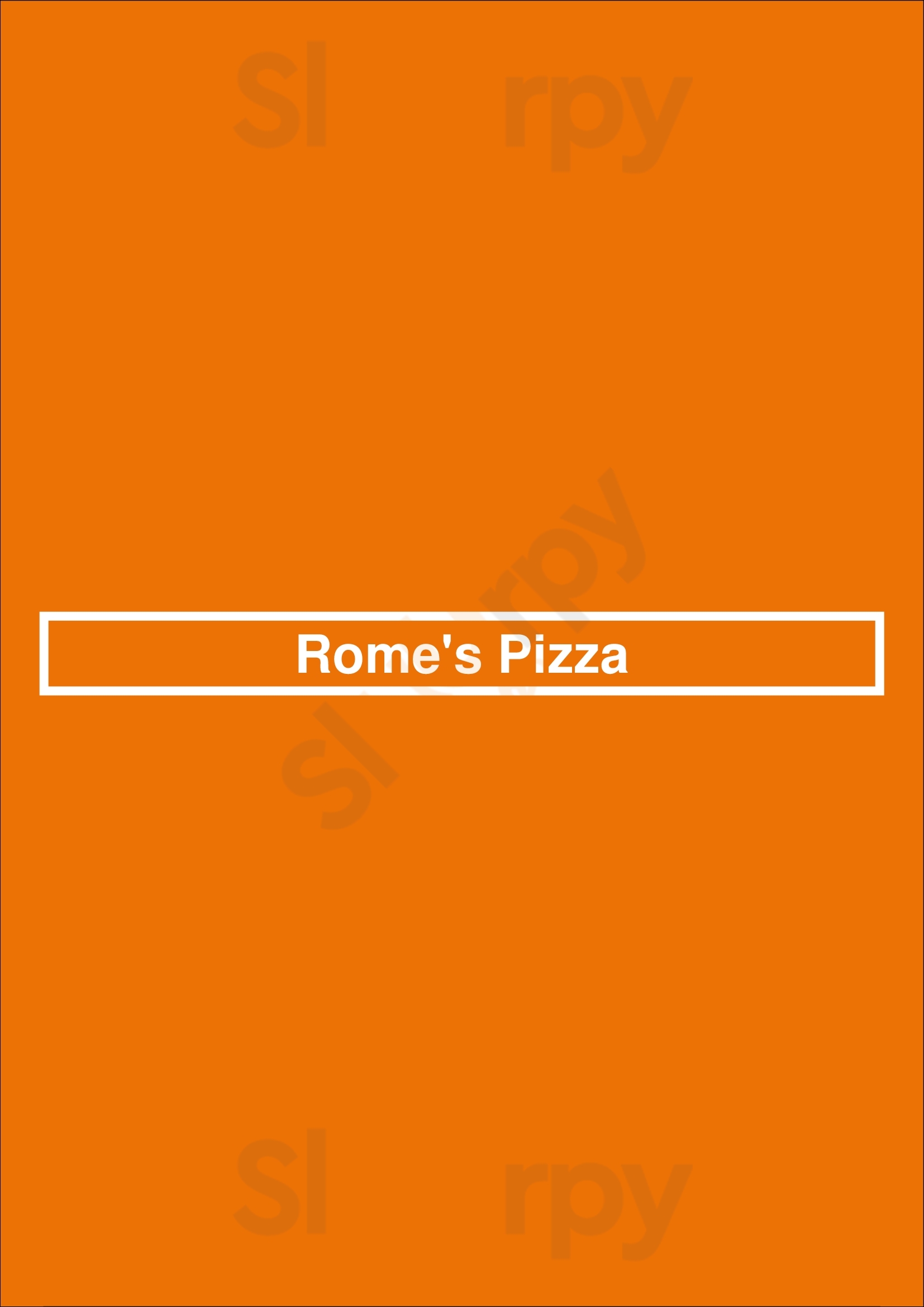 Rome's Pizza San Antonio Menu - 1