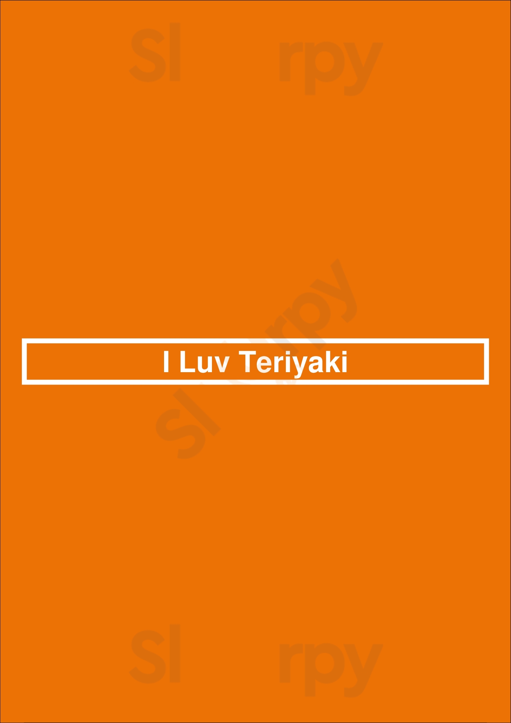 I Luv Teriyaki Seattle Menu - 1