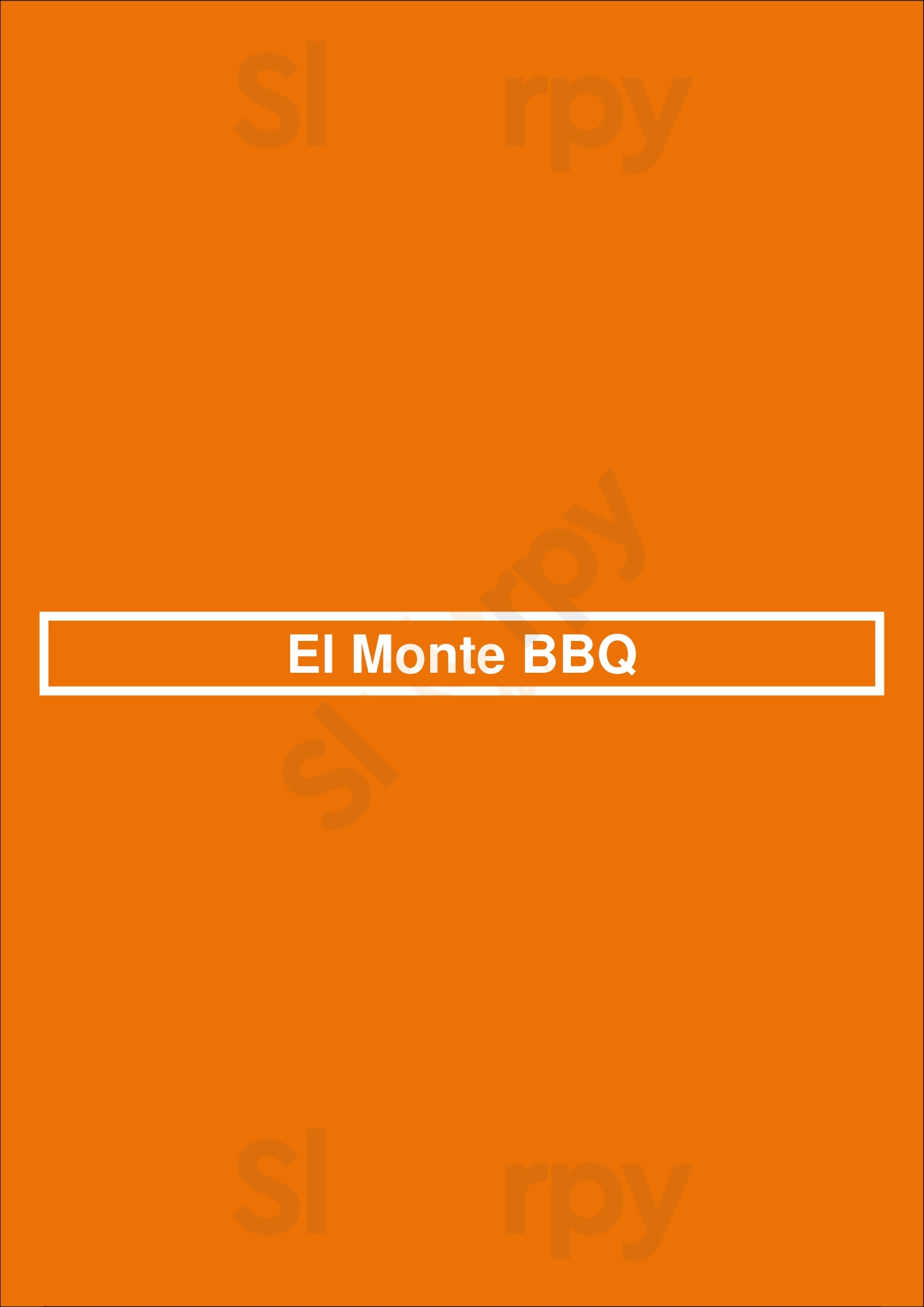Main Menu - El Monte Bbq