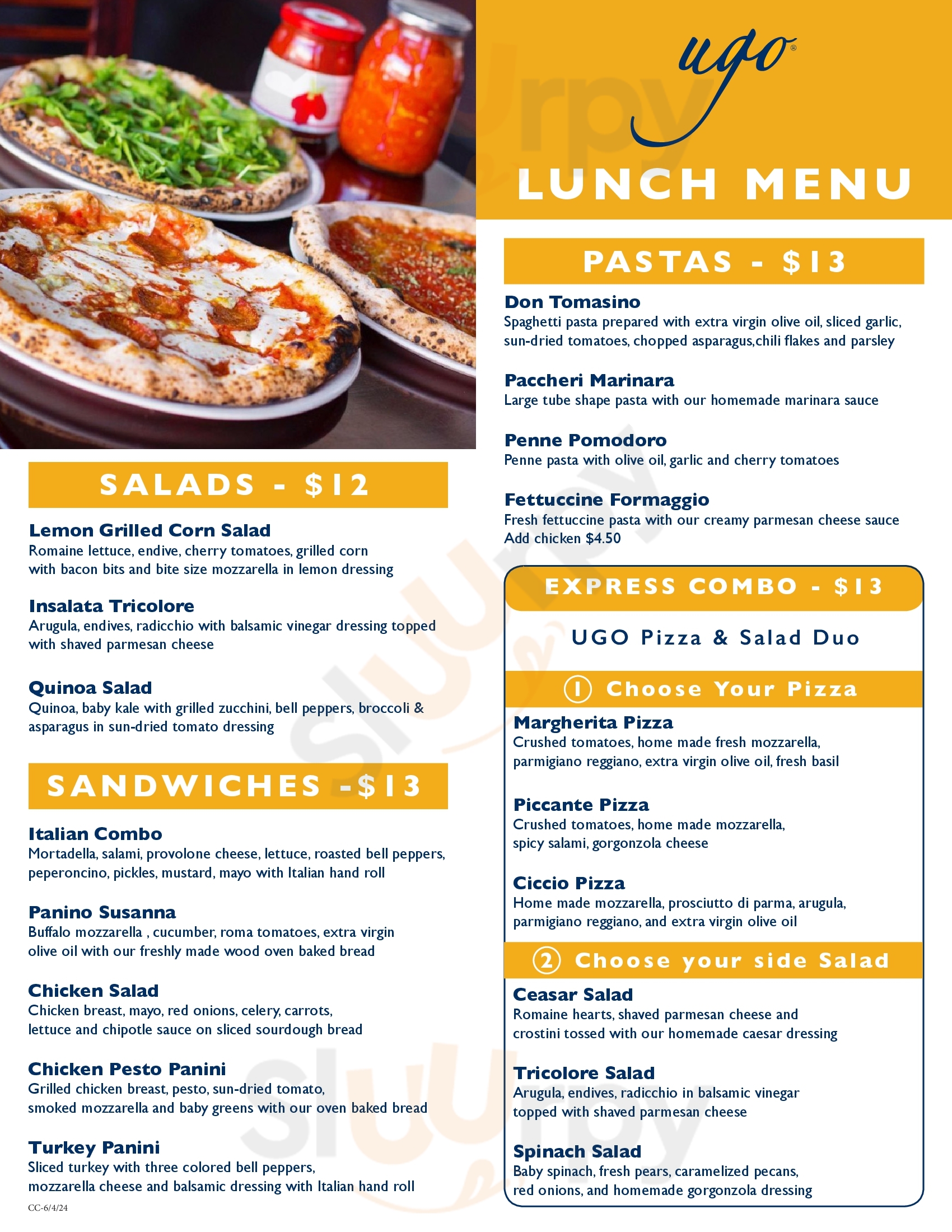 Ugo Cafe ~ Santa Monica Santa Monica Menu - 1