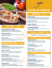 Ugo Cafe ~ Santa Monica menu