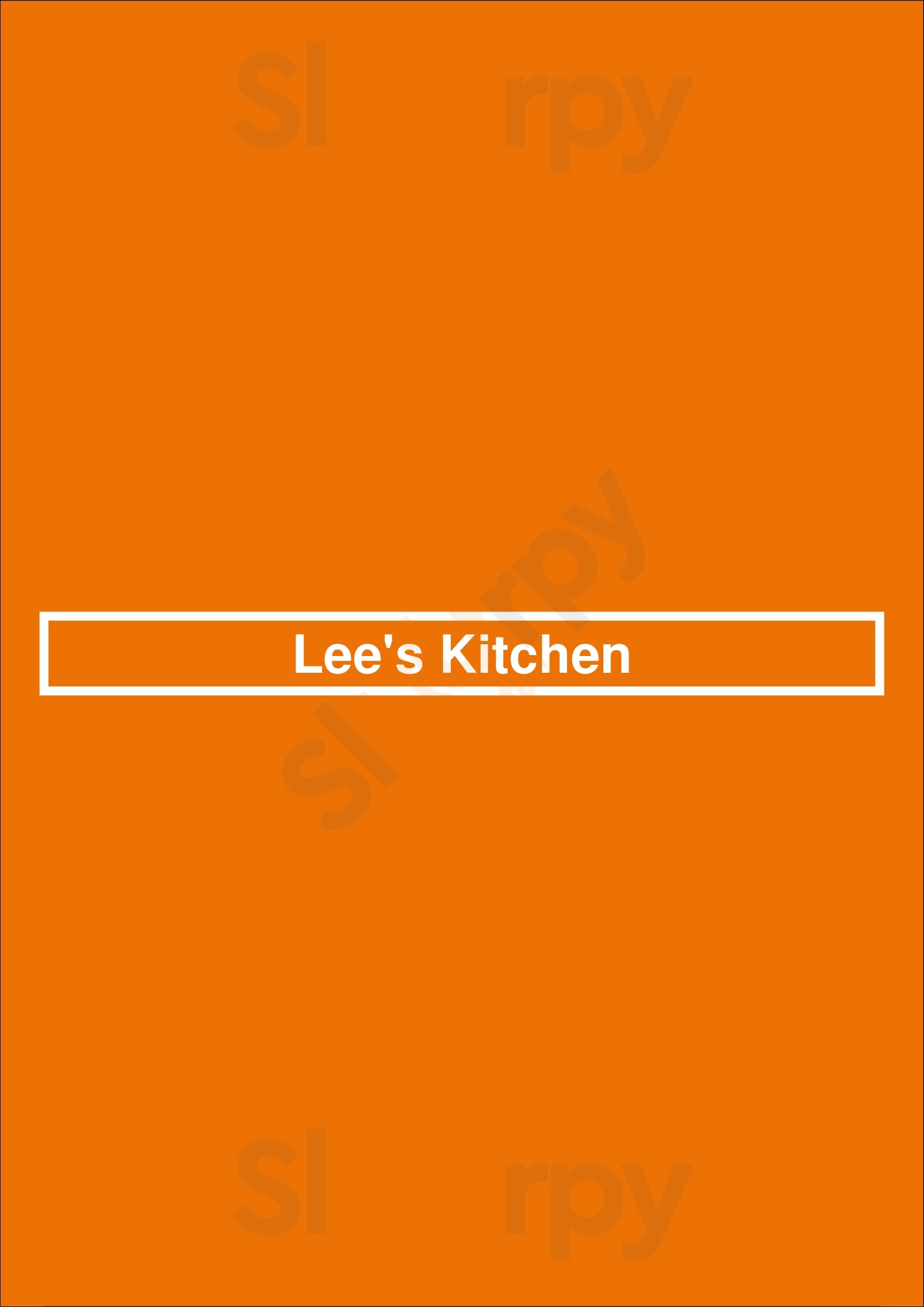 Main Menu - Lee's Kitchen