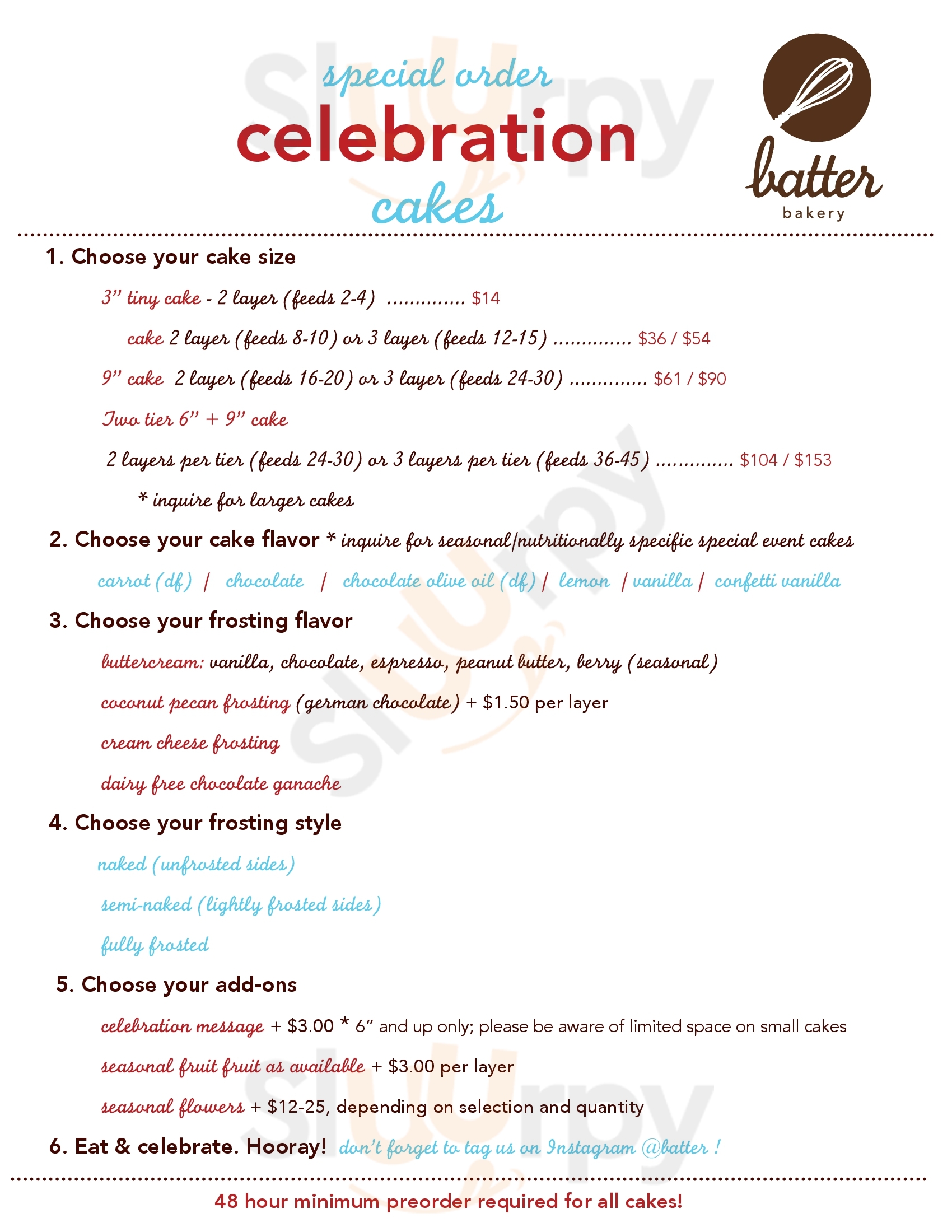 Main Menu - Batter Bakery