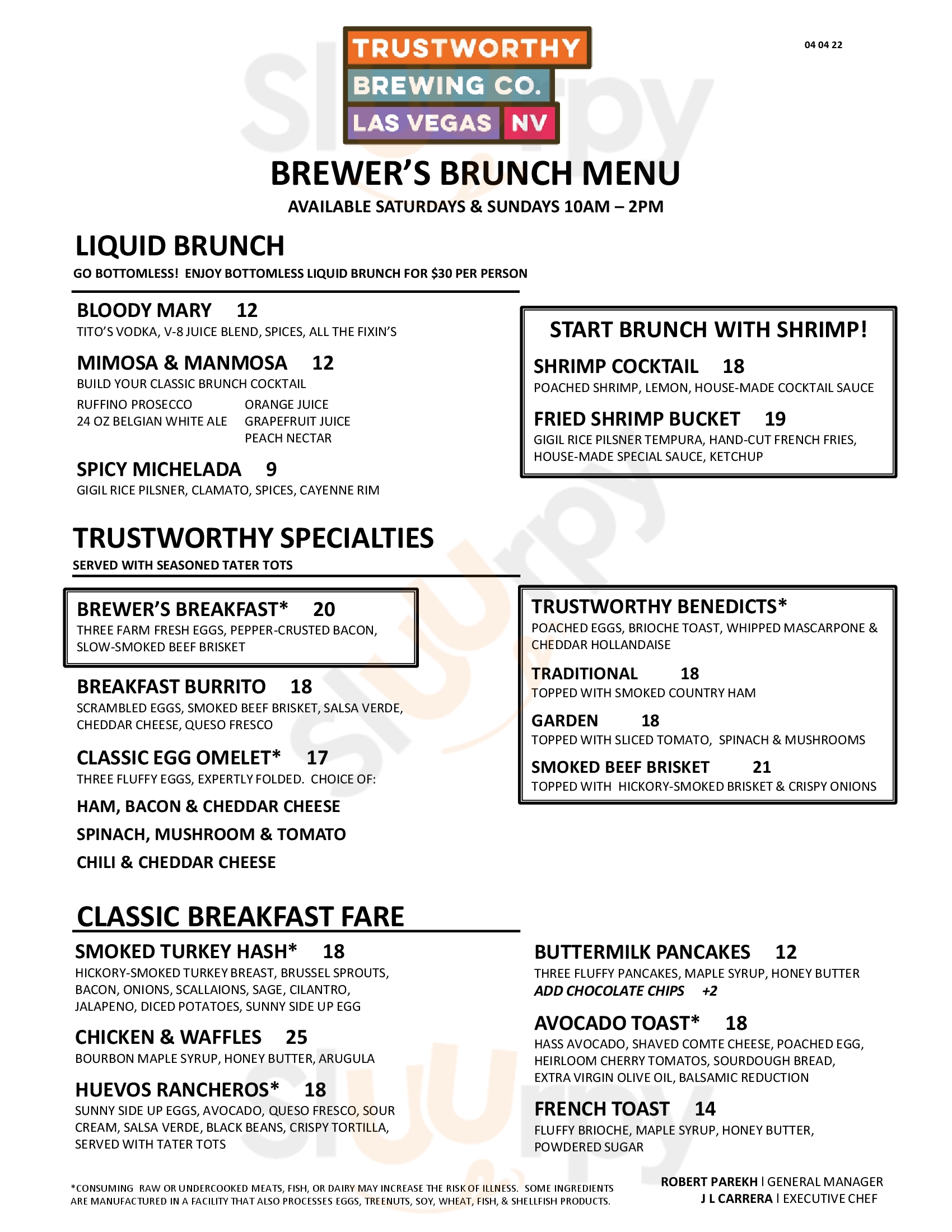 Main Menu - Trustworthy Brewing Co.