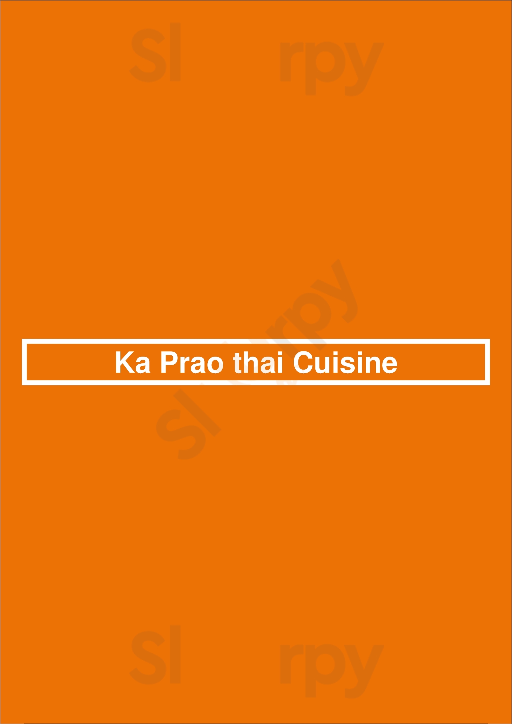 Main Menu - Ka Prao Thai Cuisine