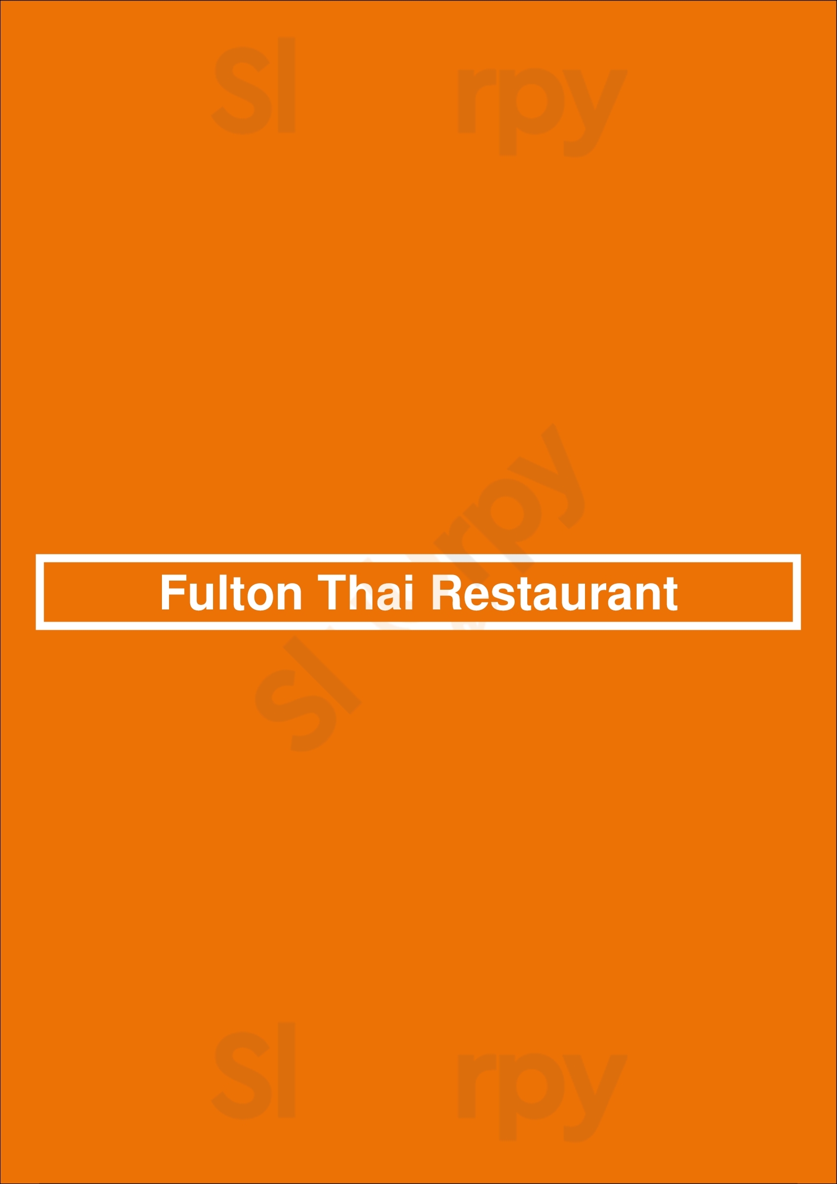 Main Menu - Fulton Thai Restaurant