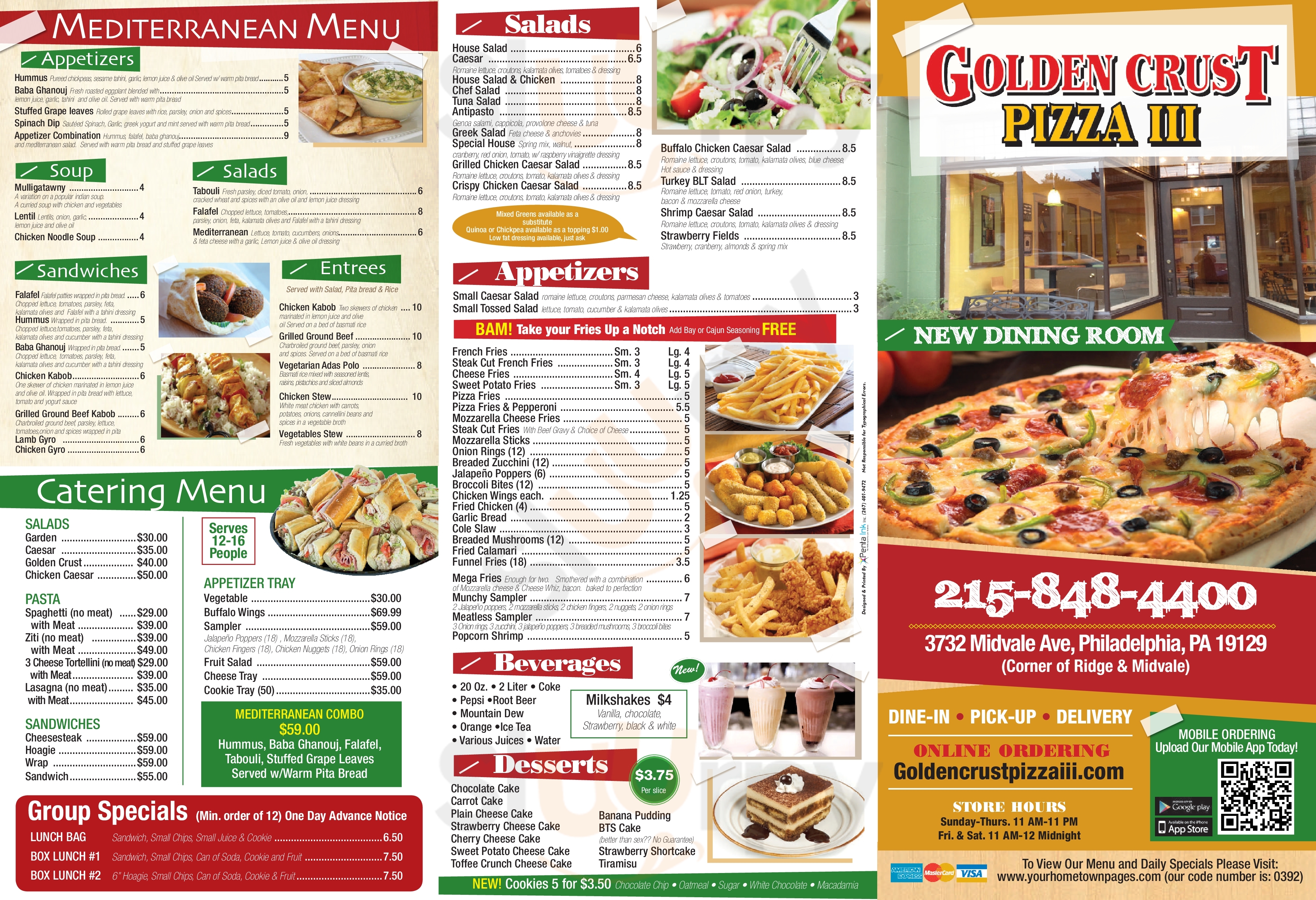 Golden Crust Pizza Iii Philadelphia Menu - 1