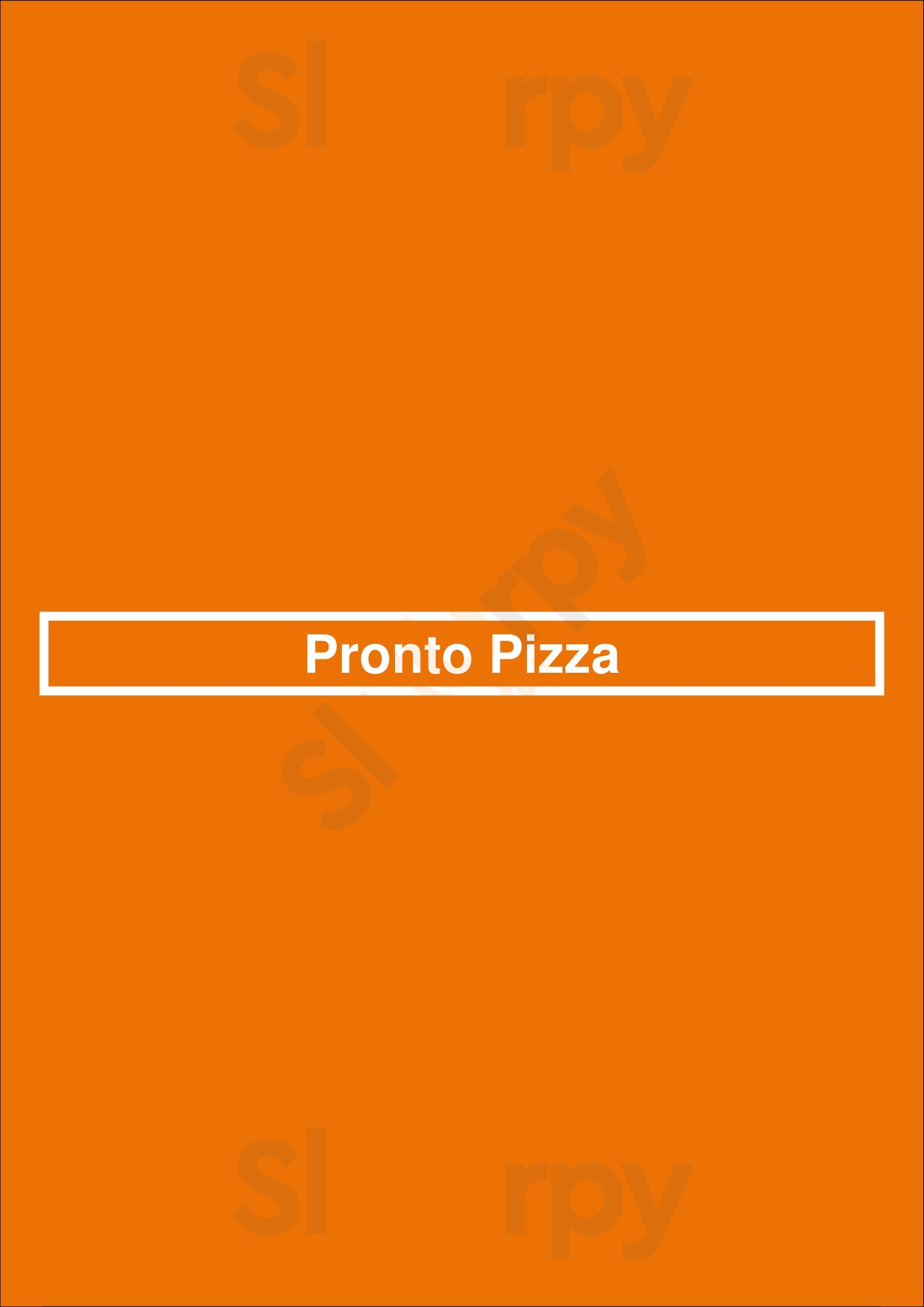 Main Menu - Pronto Pizza