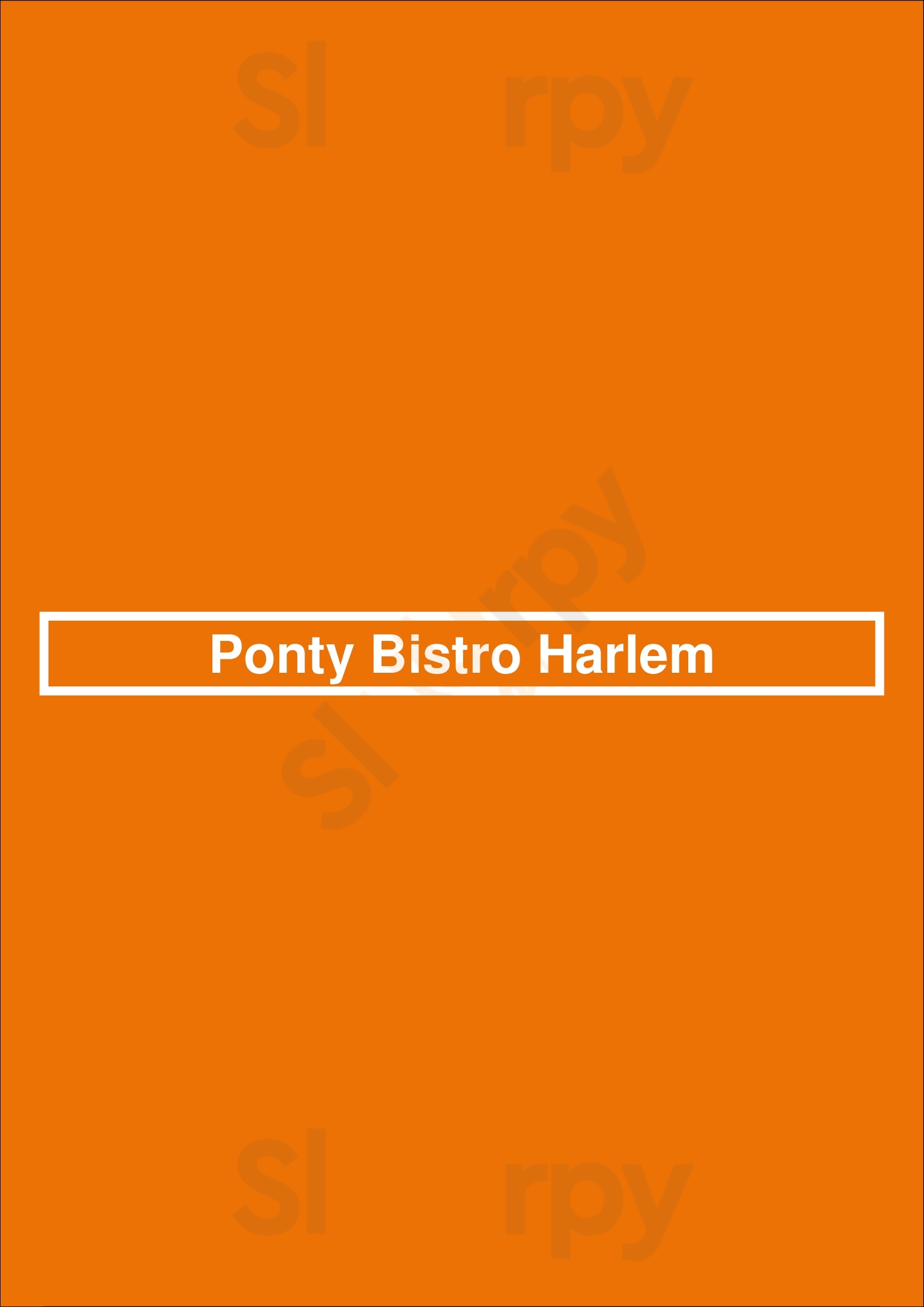 Ponty Bistro Harlem New York City Menu - 1