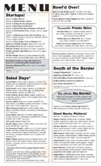 Big Chicks menu