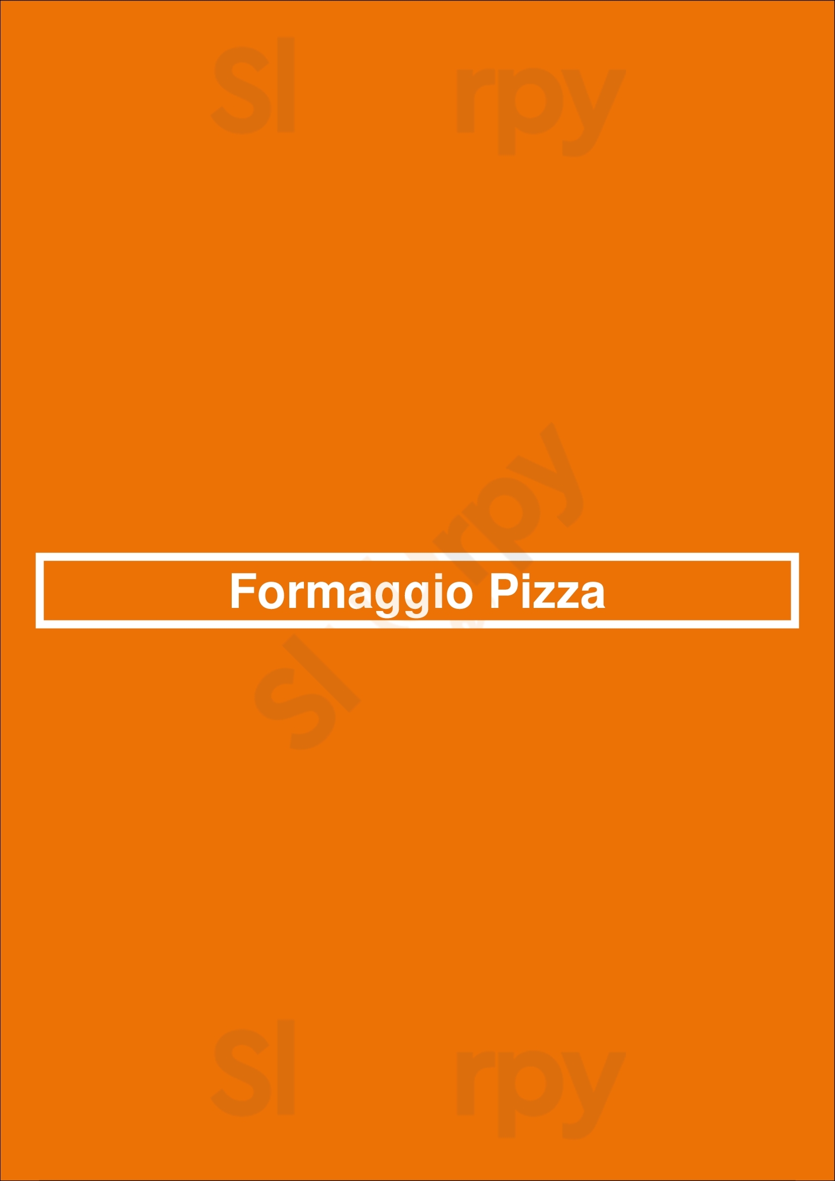 Main Menu - Formaggio Pizza