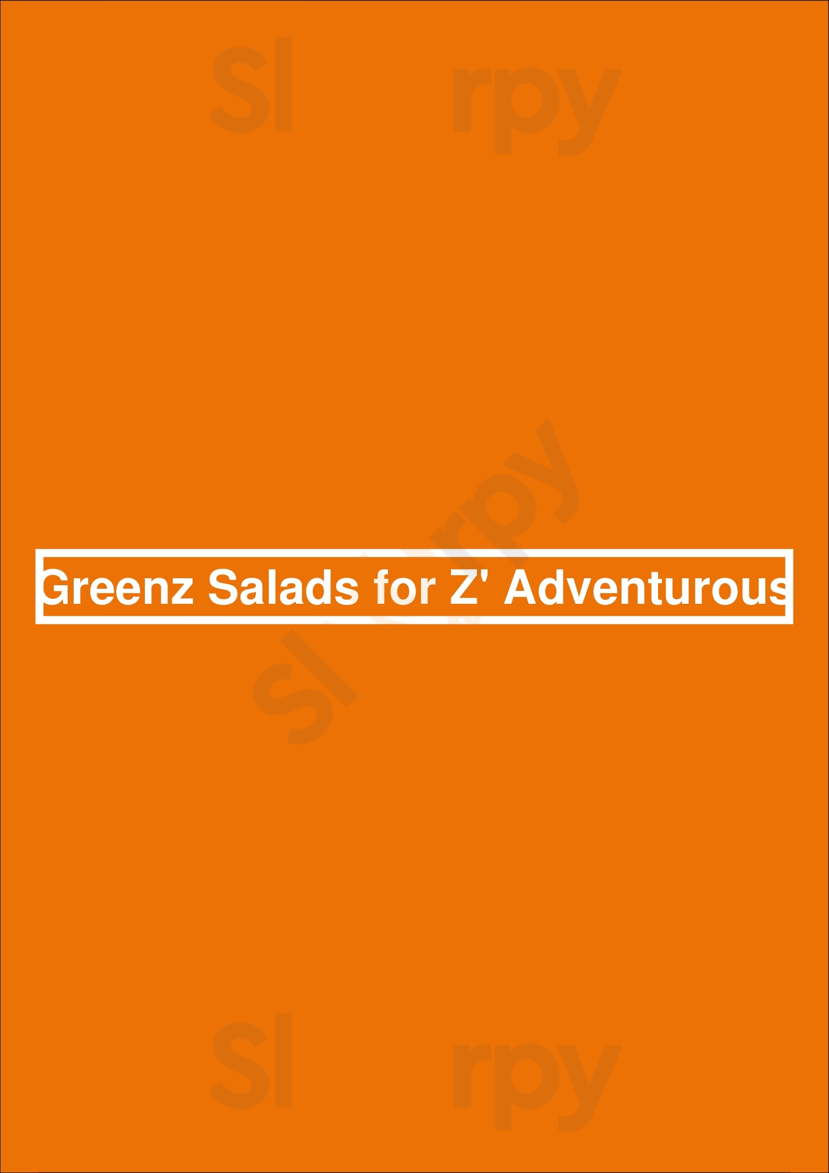 Greenz Salads For Z' Adventurous Dallas Menu - 1