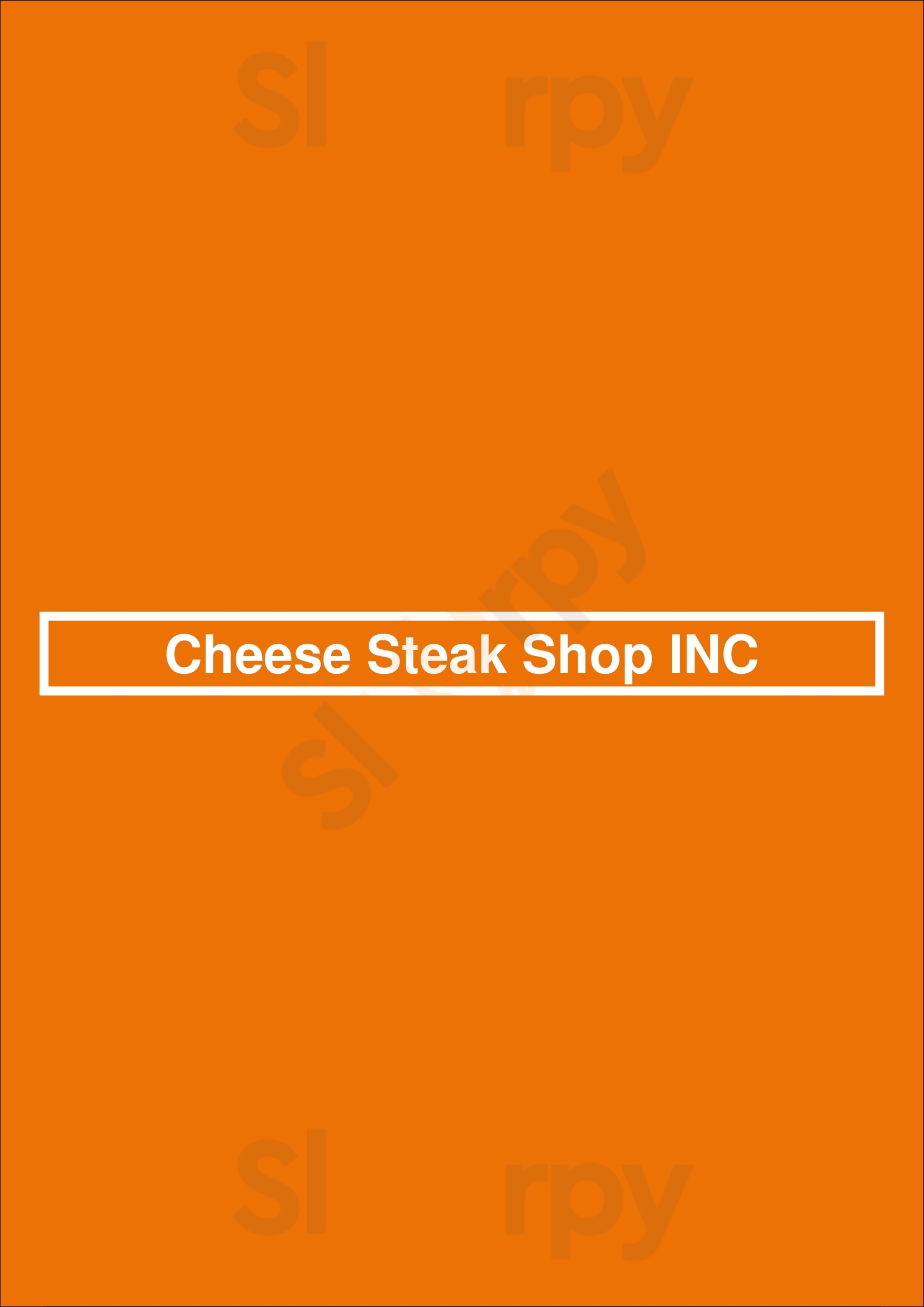 Cheese Steak Shop Inc San Francisco Menu - 1