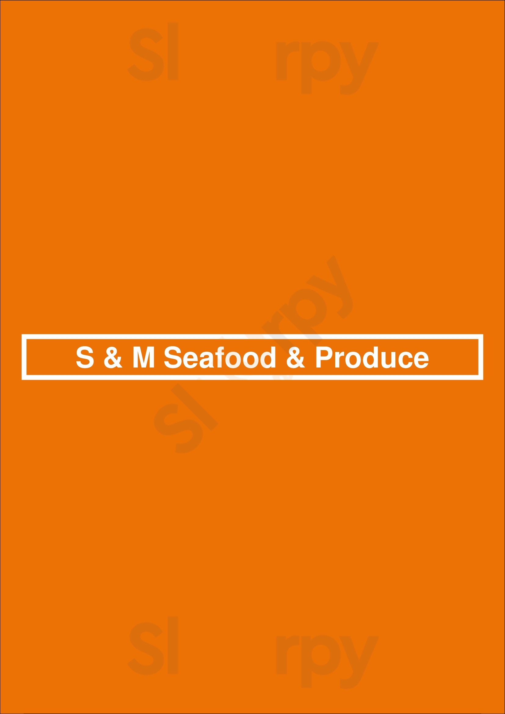 S & M Seafood & Produce Philadelphia Menu - 1