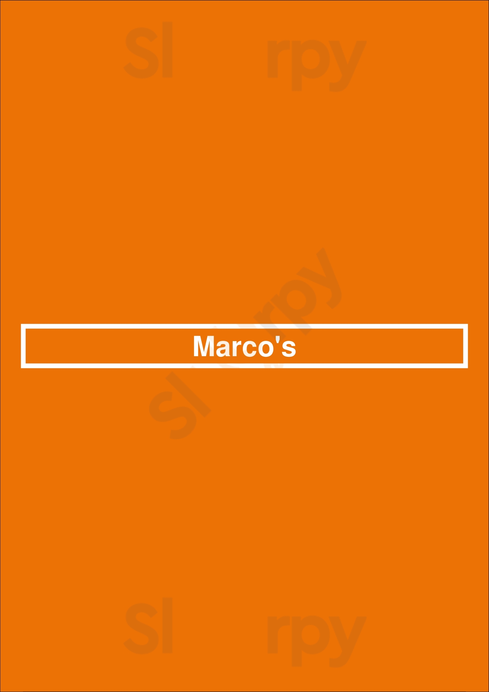 Main Menu - Marco's