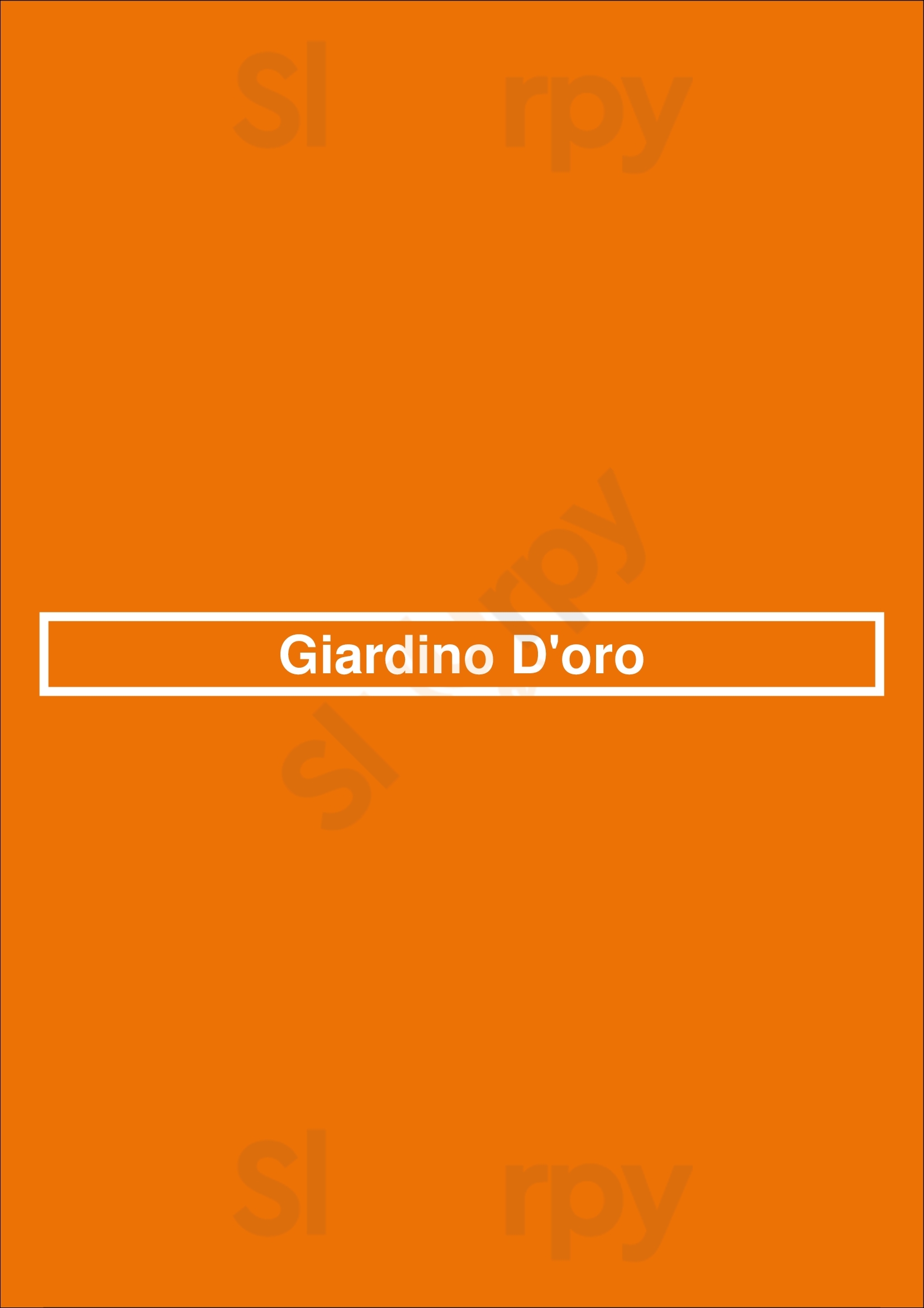 Main Menu - Giardino D'oro
