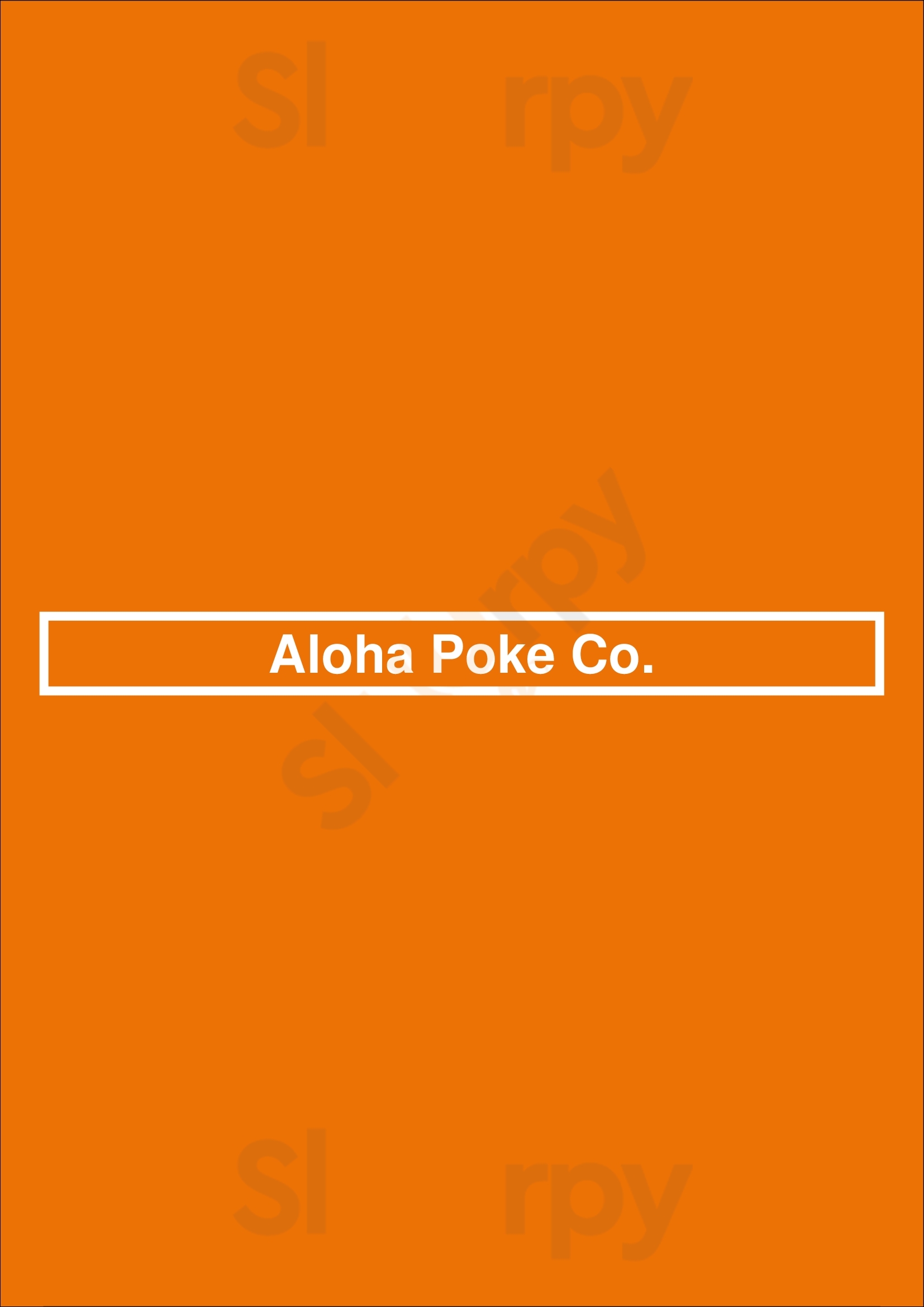 Aloha Poke Co. Chicago Menu - 1