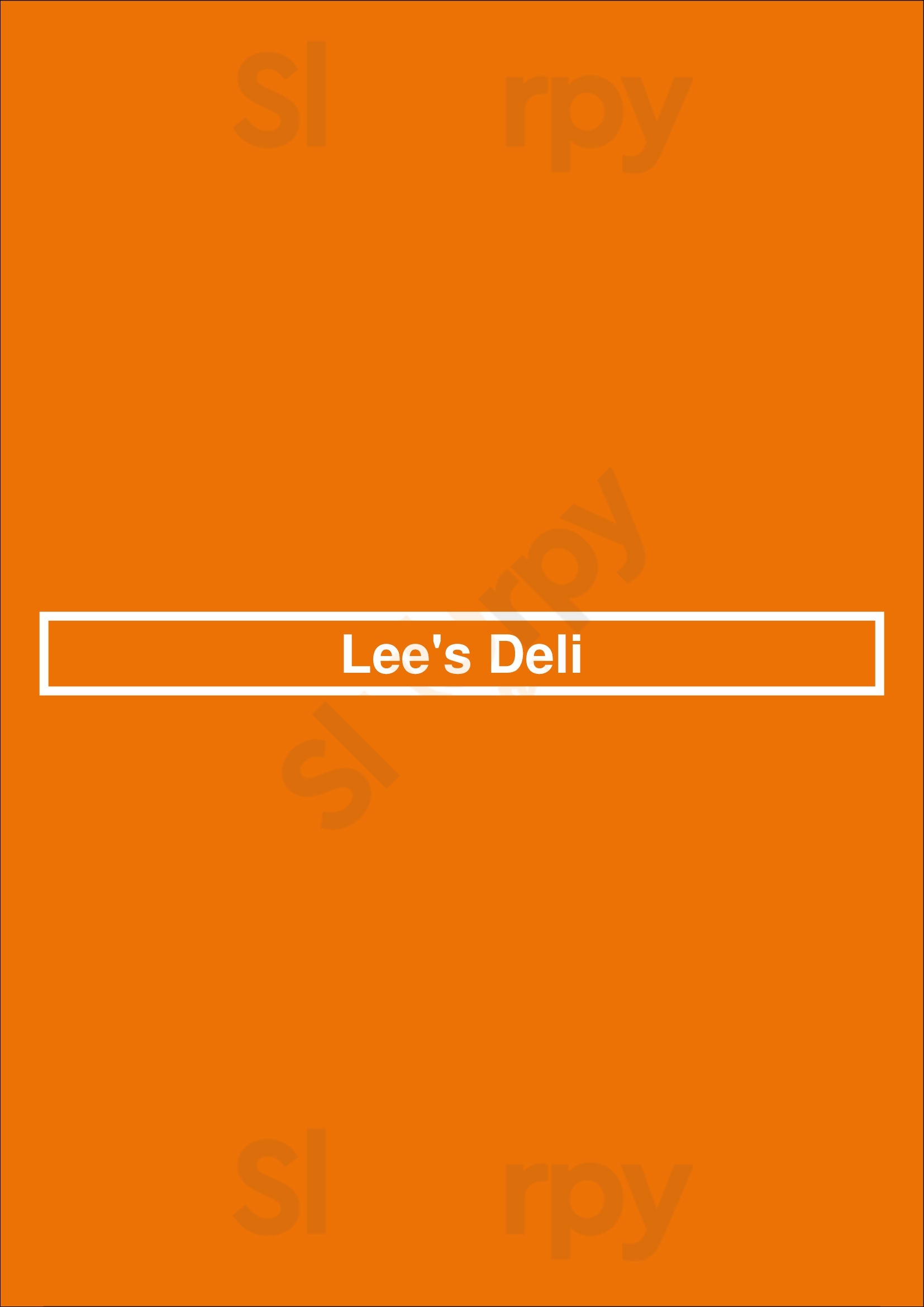 Main Menu - Lee's Deli