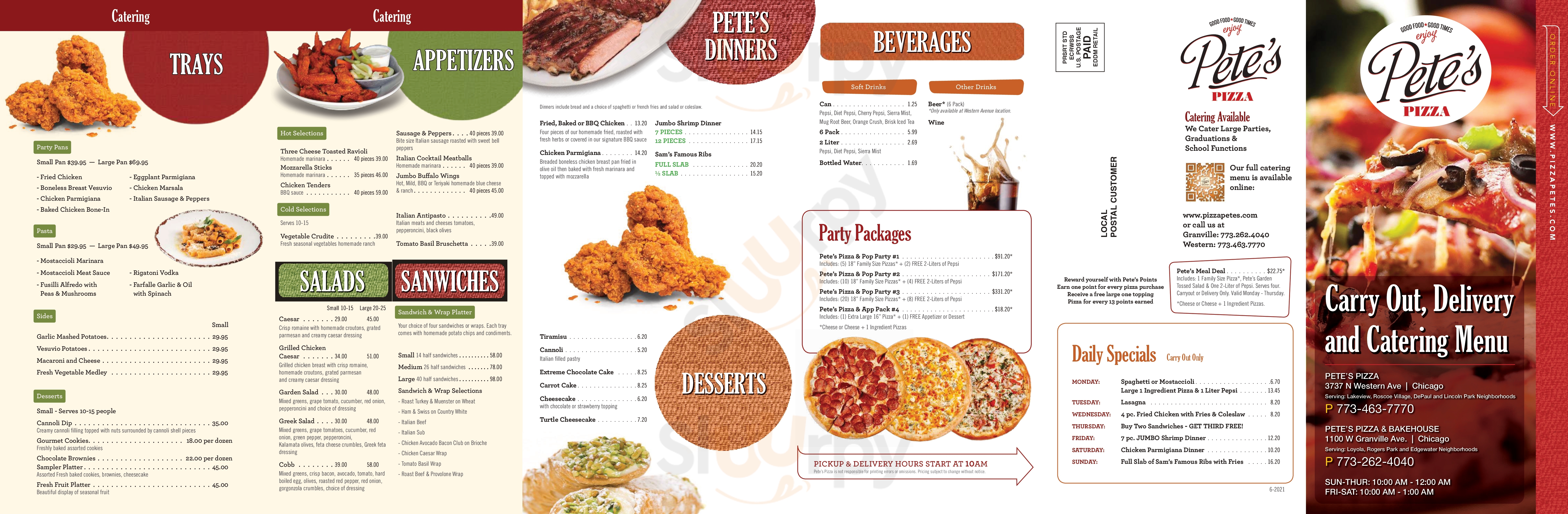 Main Menu - Pete's Pizza On Granville