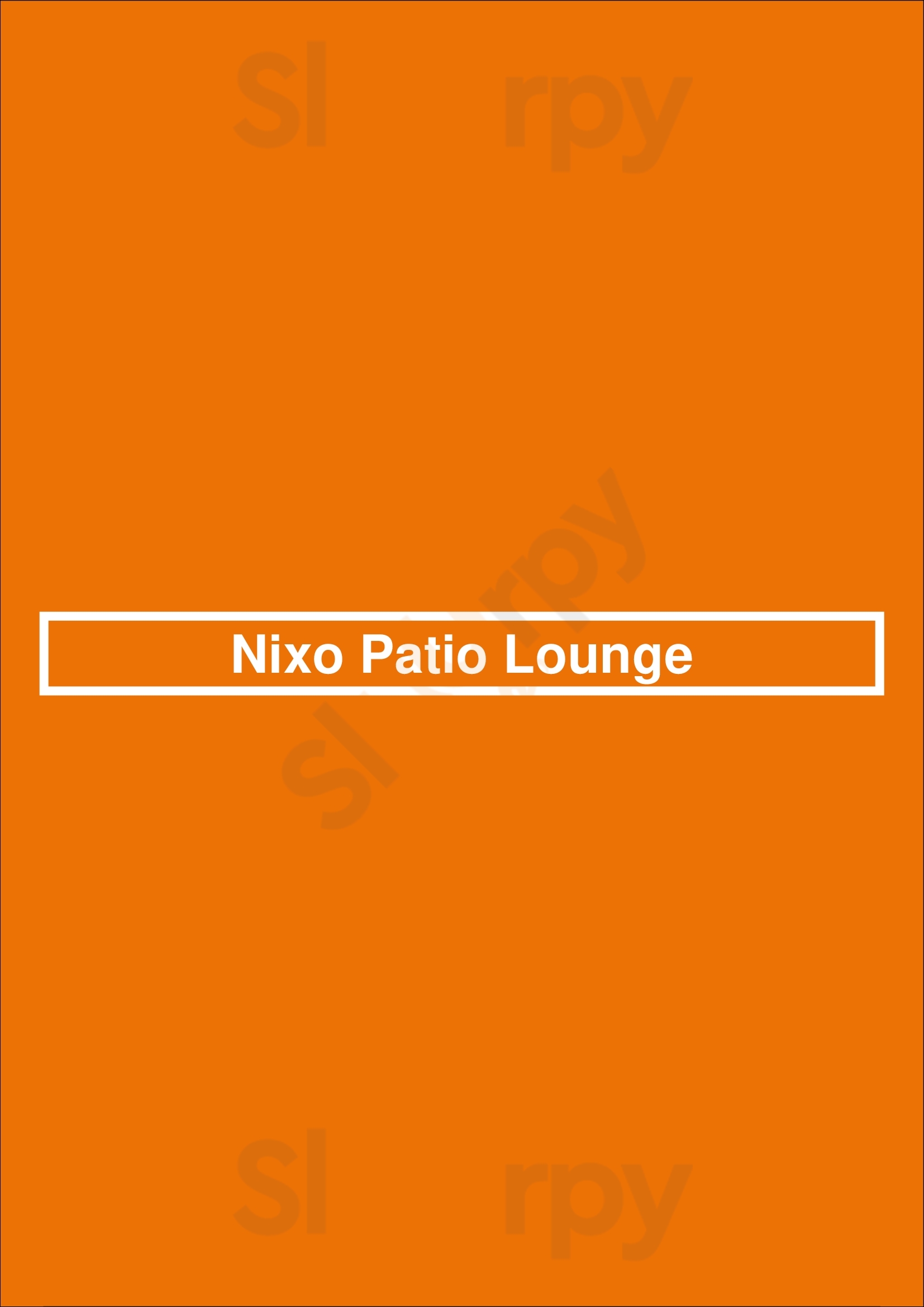 Nixo Patio Lounge Los Angeles Menu - 1