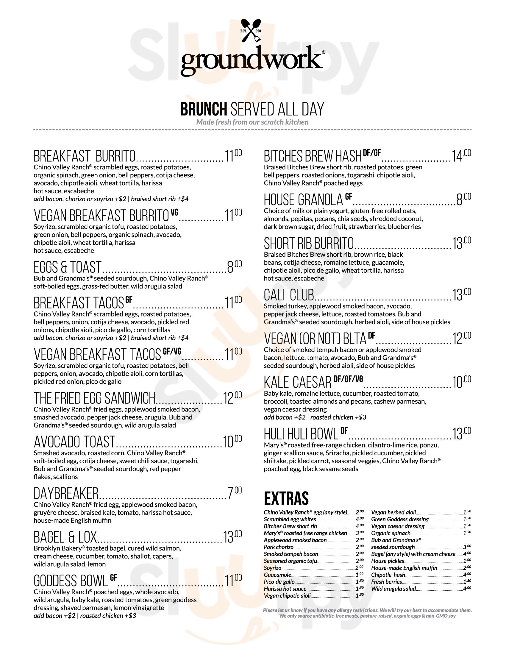 Groundwork Coffee Co. Los Angeles Menu - 1