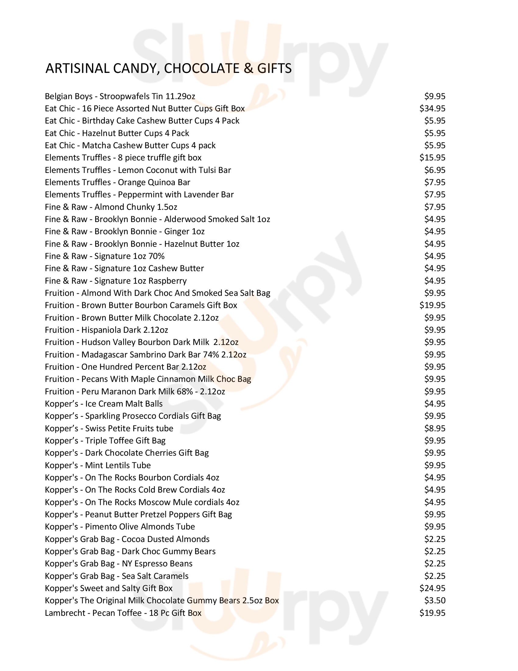 Main Menu - Fferins Of Brooklyn