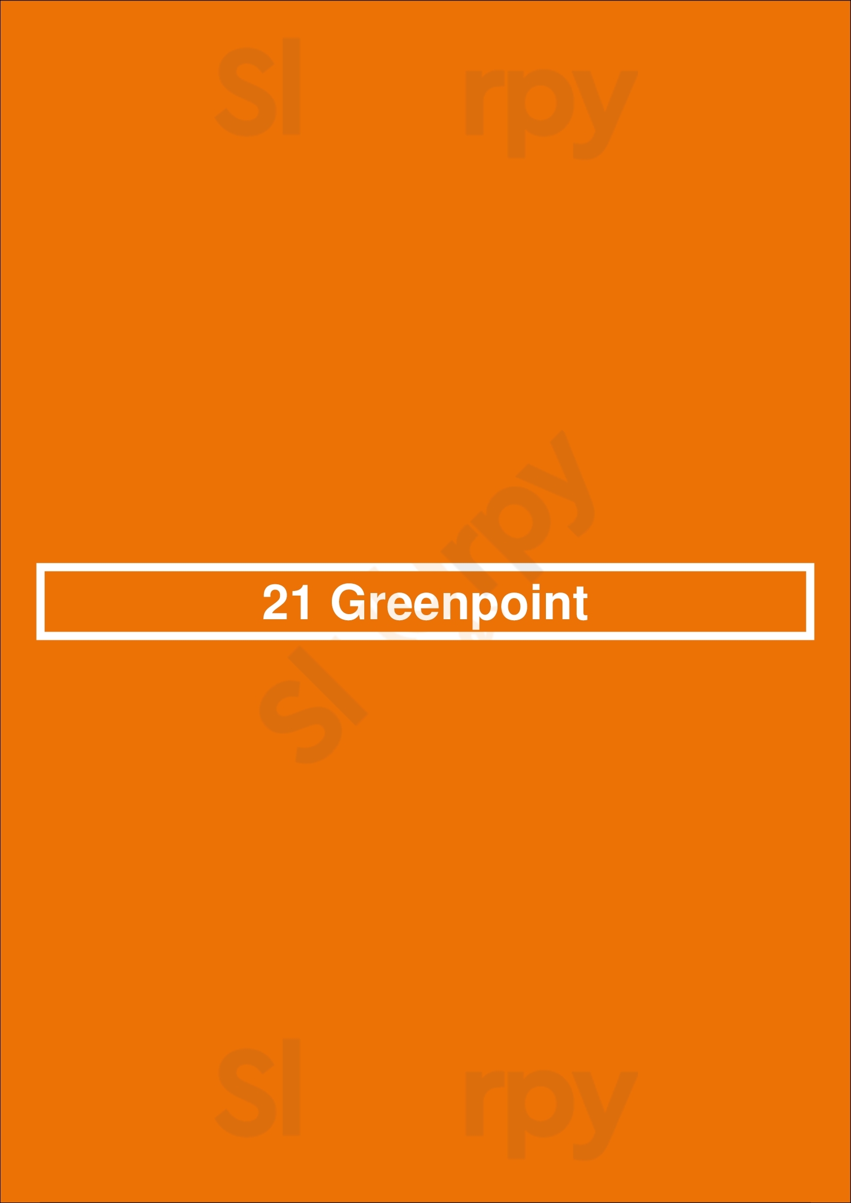 21 Greenpoint Brooklyn Menu - 1