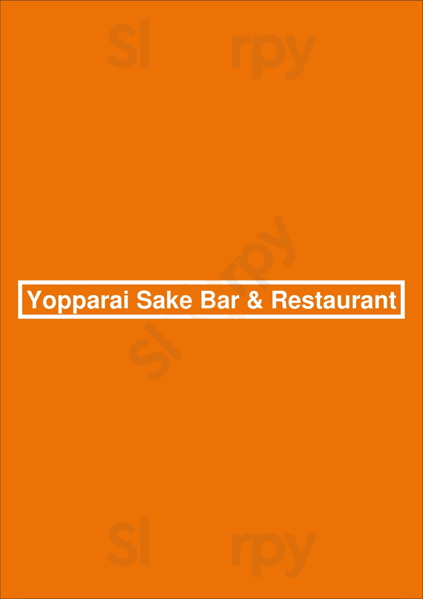 Main Menu - Yopparai Sake Bar & Restaurant