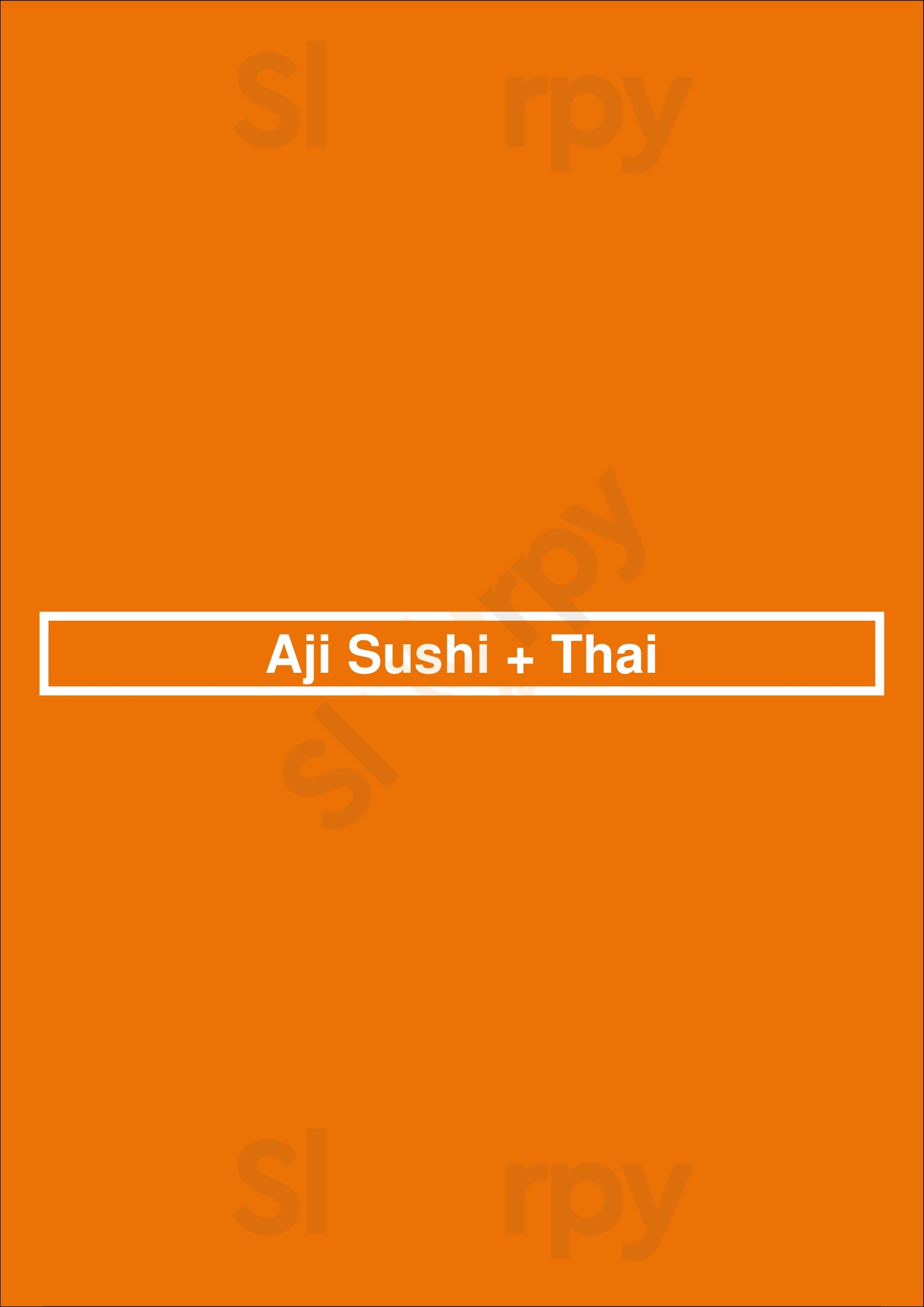 Main Menu - Aji Sushi + Thai