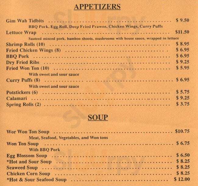Gim Wah Restaurant Seattle Menu - 1