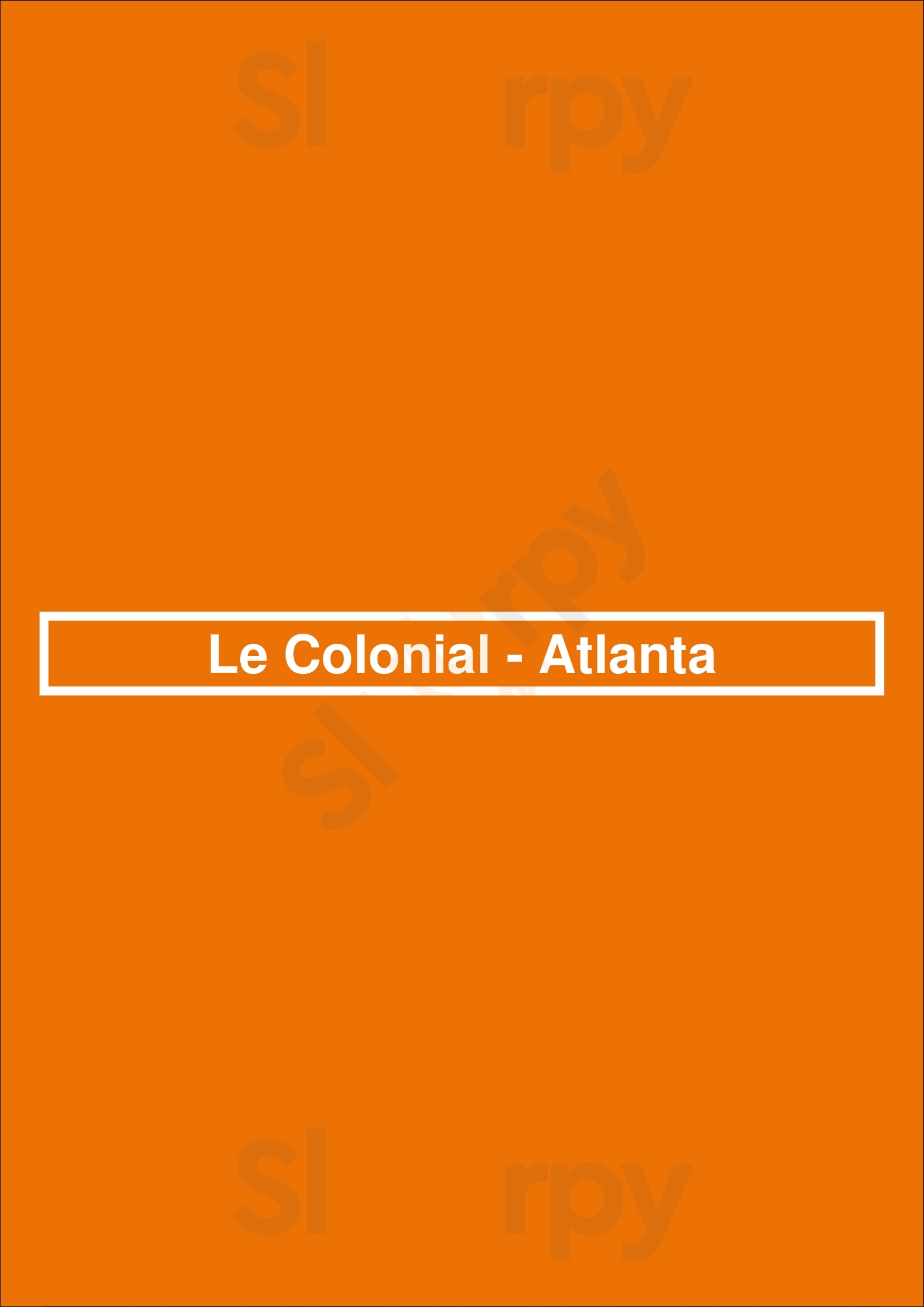 Le Colonial Atlanta Menu - 1
