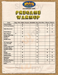 Pluckers Wing Bar menu