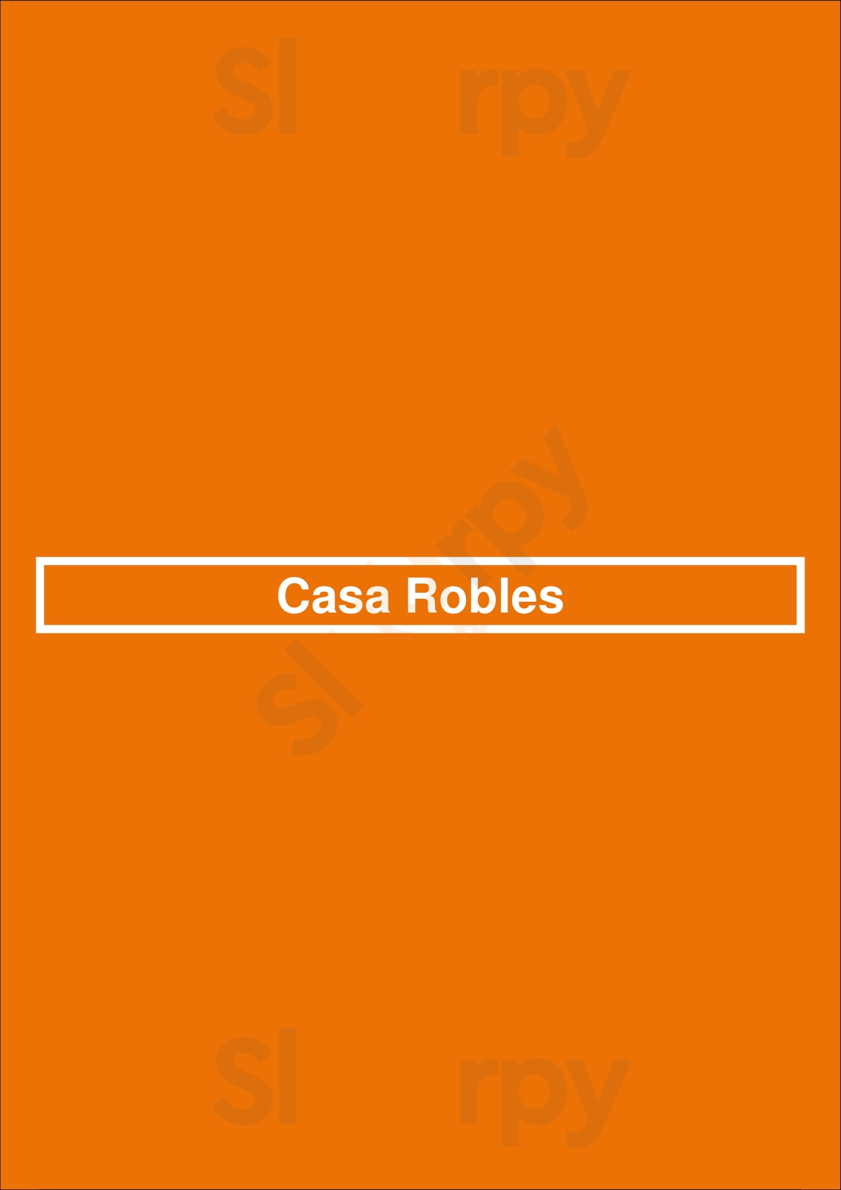 Main Menu - Casa Robles
