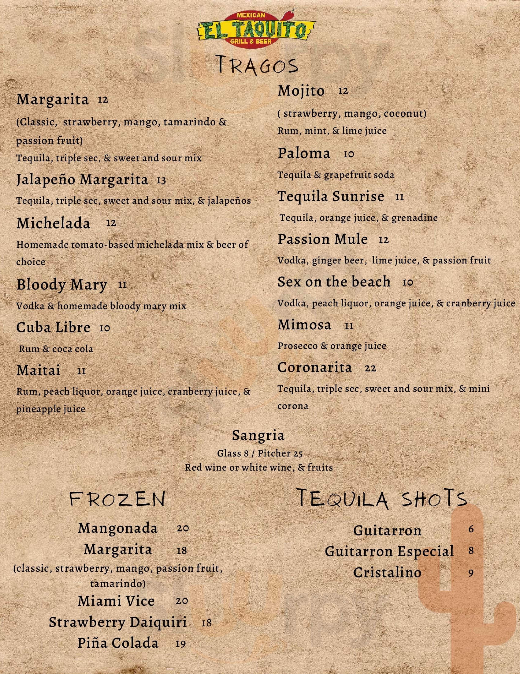 Main Menu - Balois Cafe