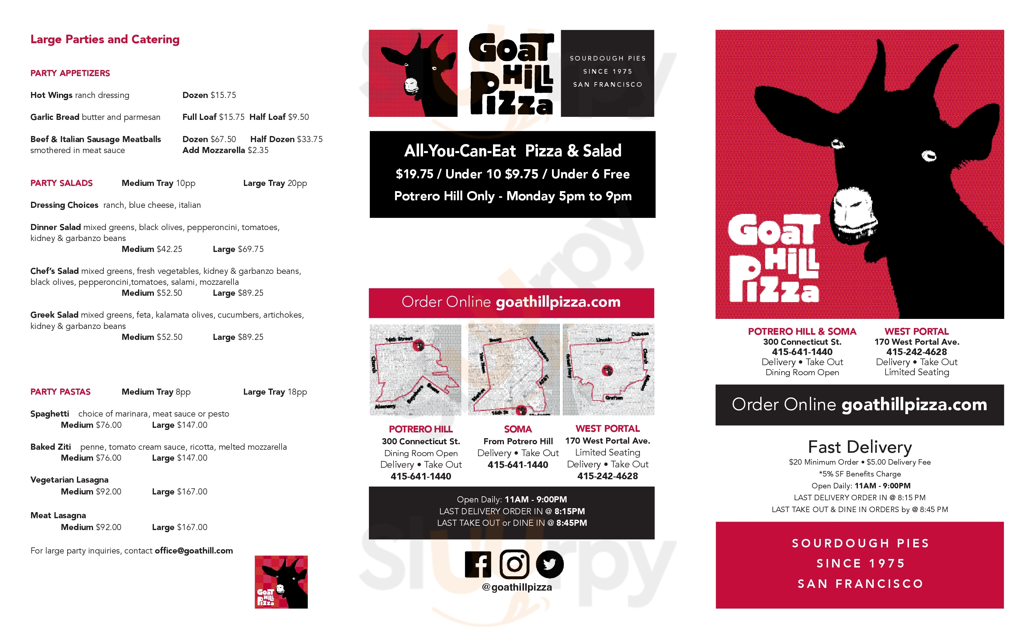 Goat Hill Pizza San Francisco Menu - 1
