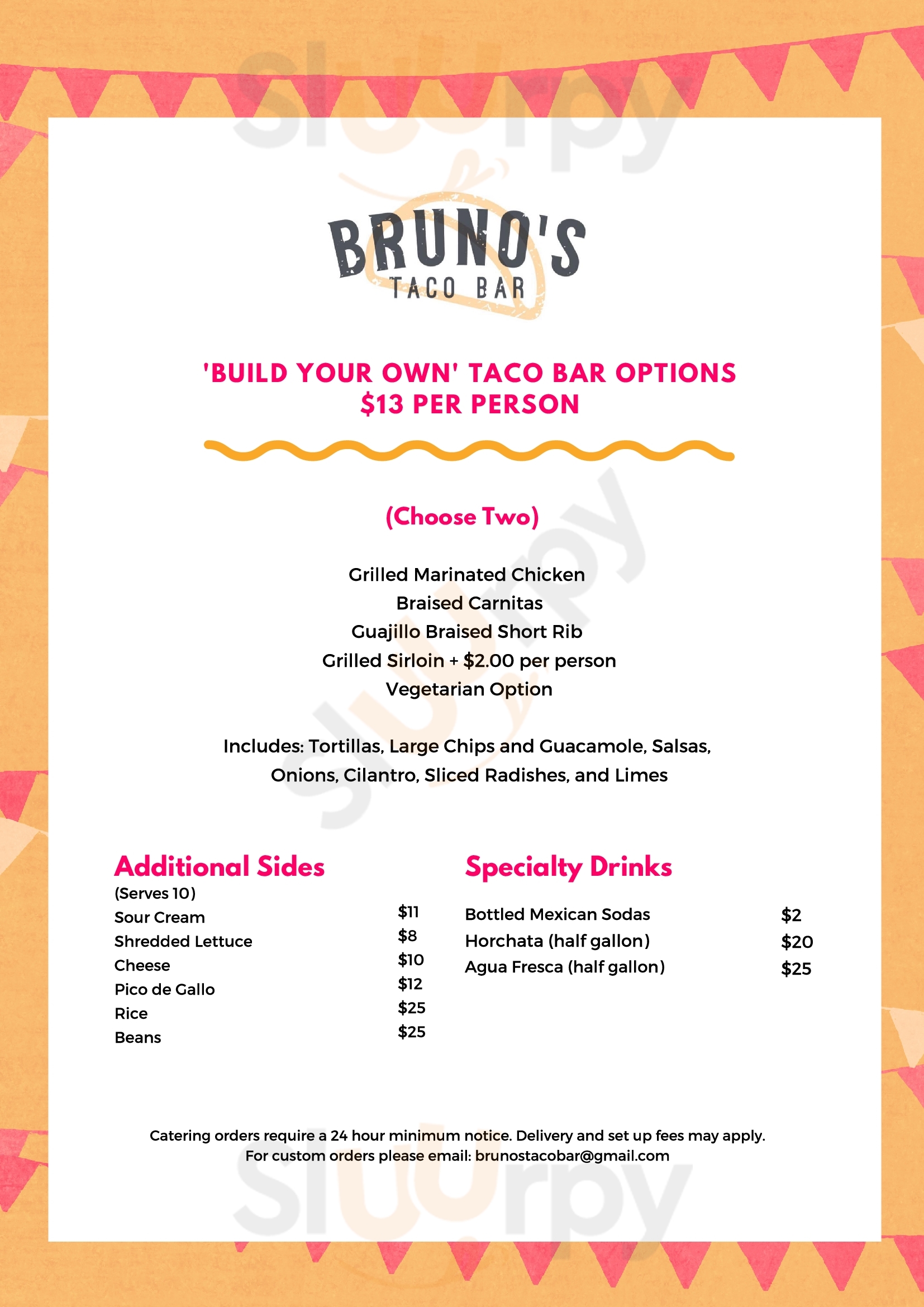 Main Menu - Bruno's Taco Bar