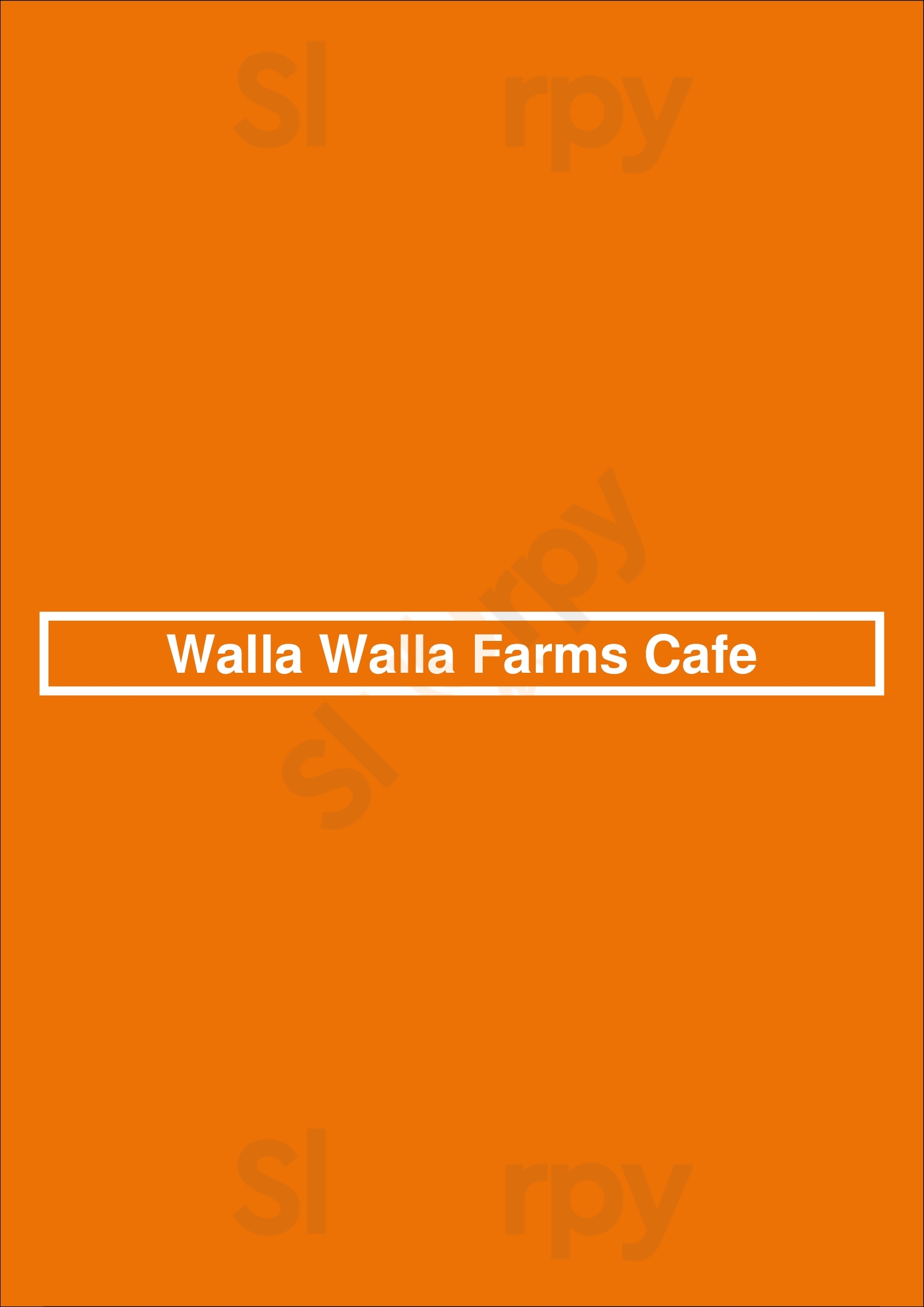 Walla Walla Farms Cafe And Catering Seattle Menu - 1
