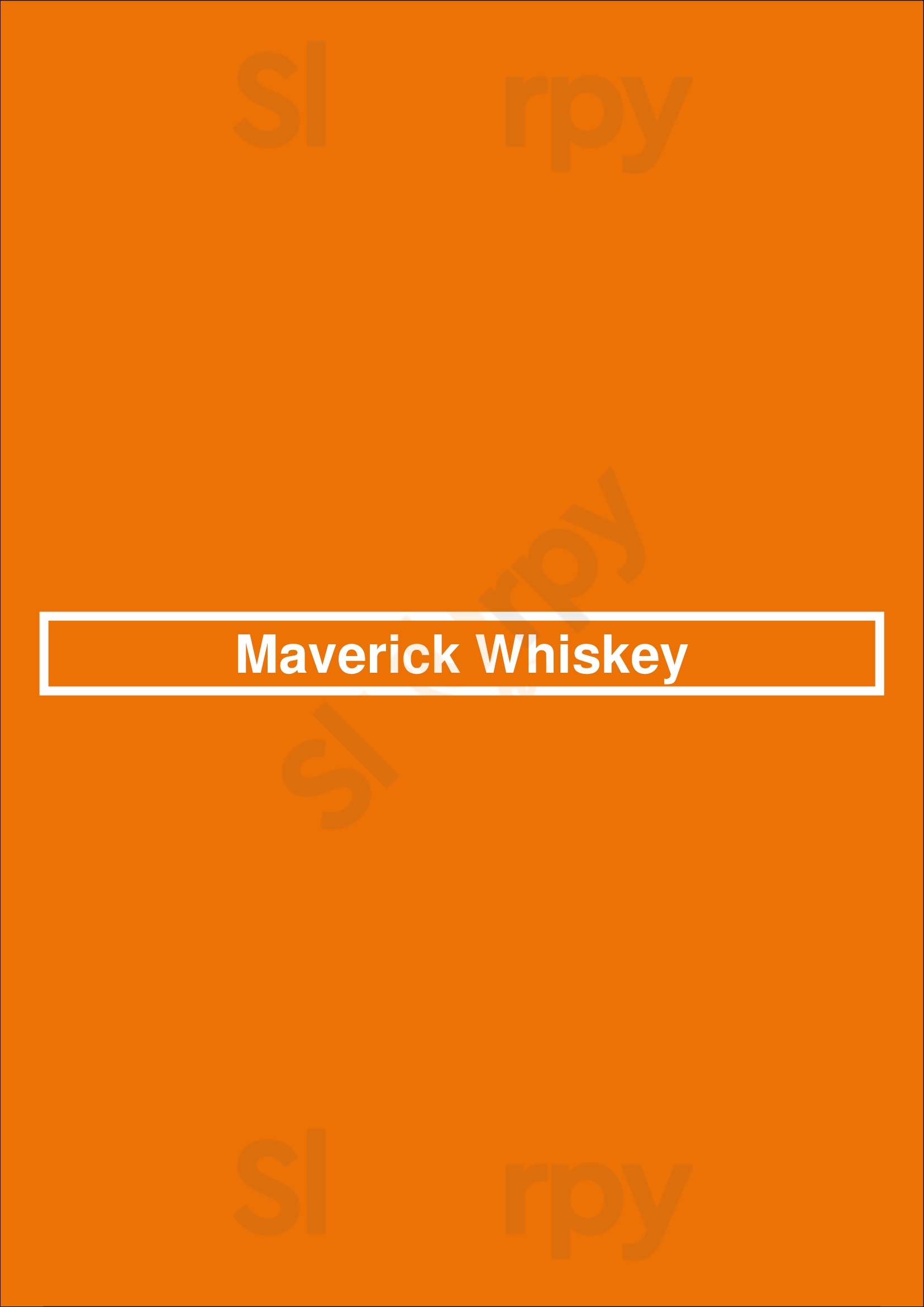 Main Menu - Maverick Whiskey