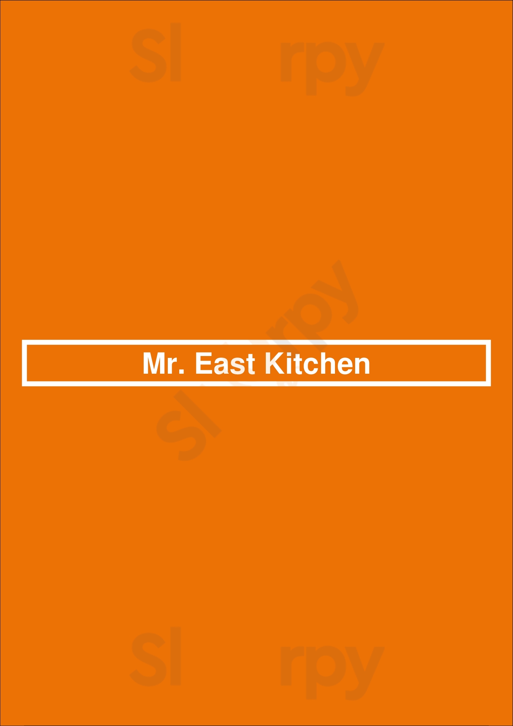 Mr. East Kitchen San Francisco Menu - 1