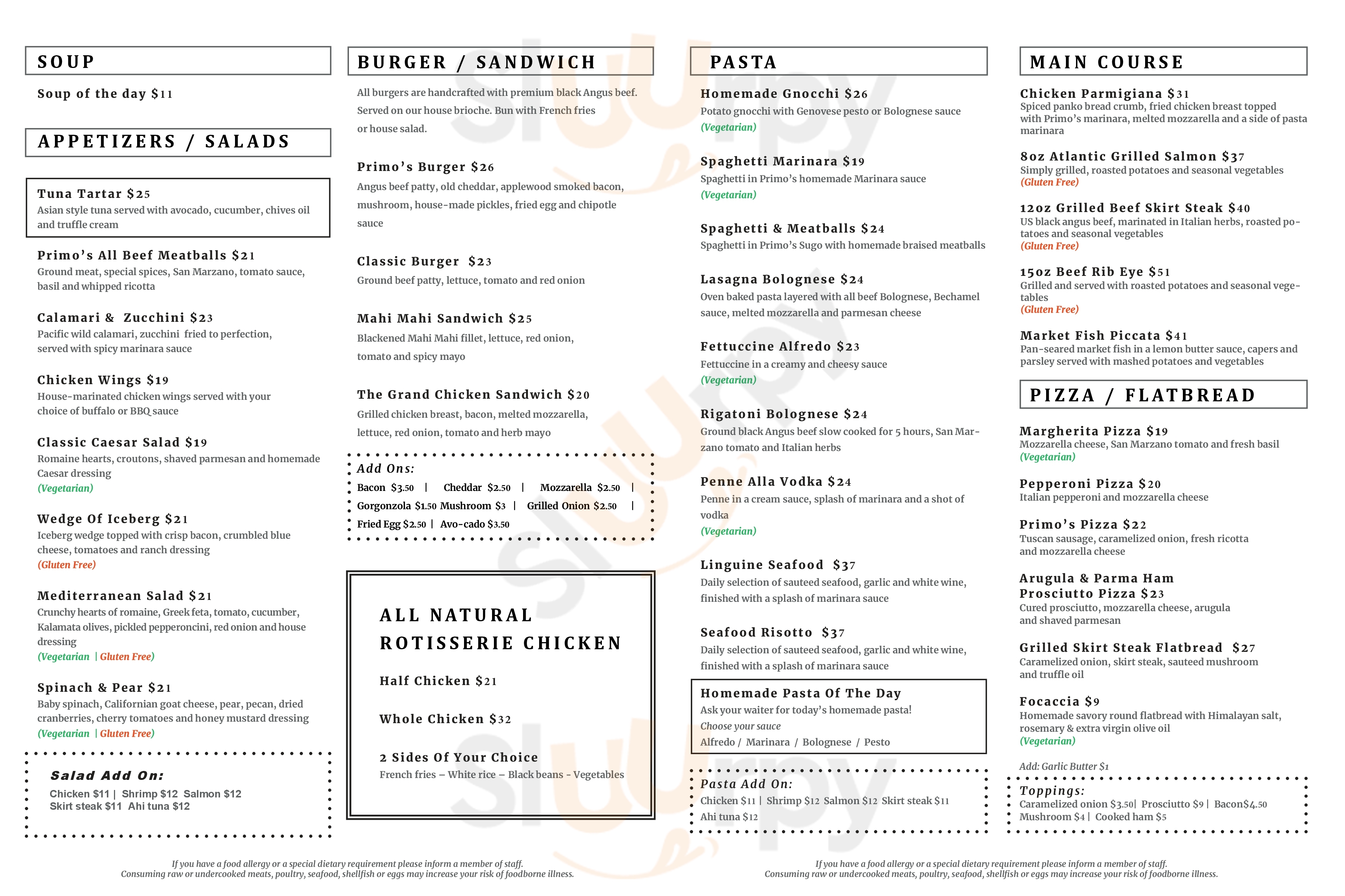 Main Menu - Tali's Crab Shack 2