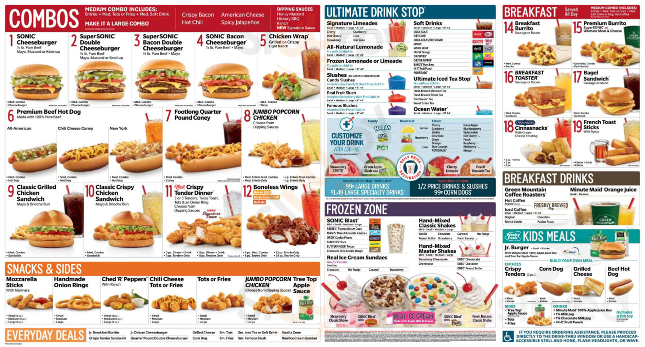Online menu of SONIC DRIVE-IN, LAS VEGAS - restaurant ratings