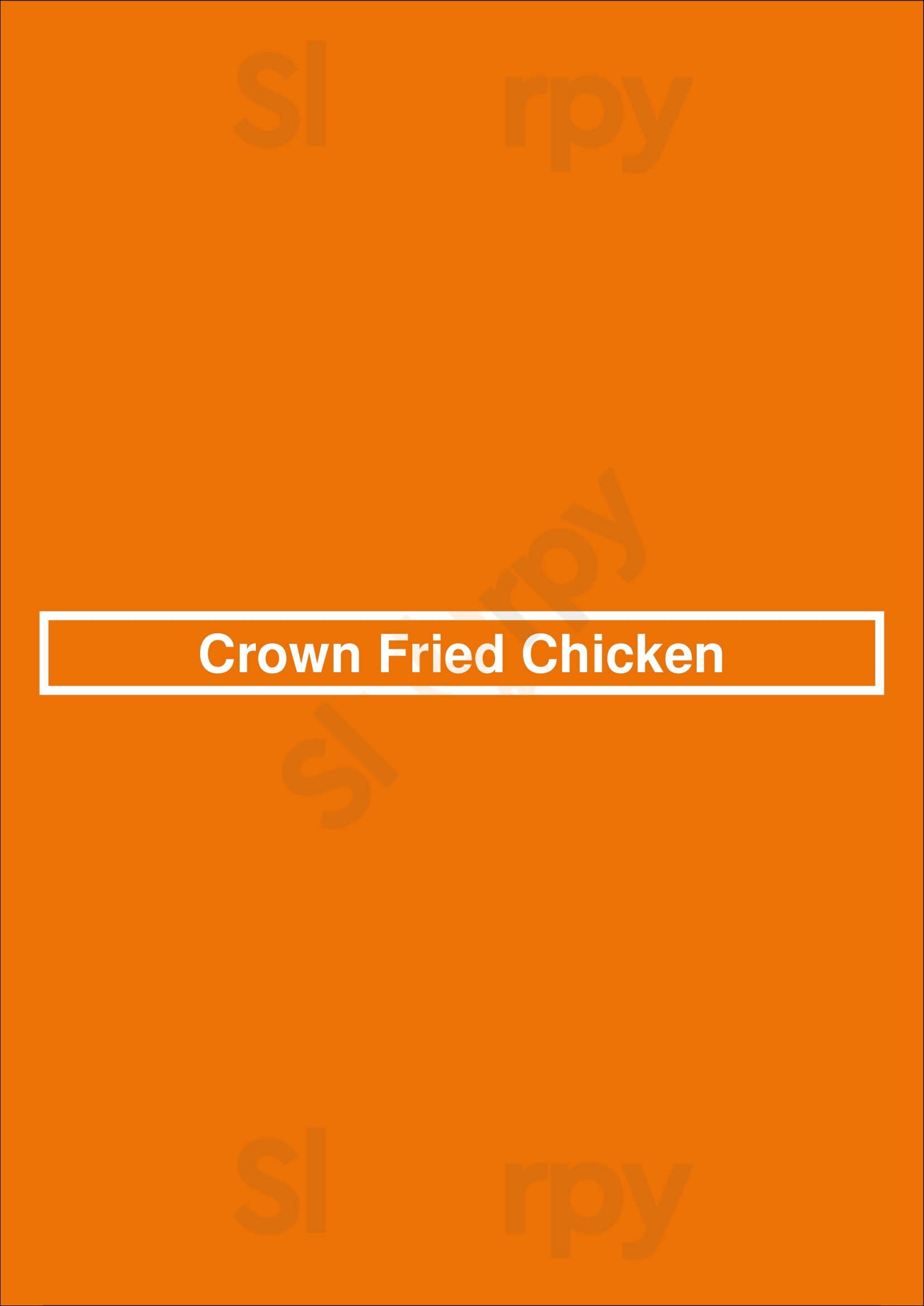 Crown Fried Chicken Philadelphia Menu - 1