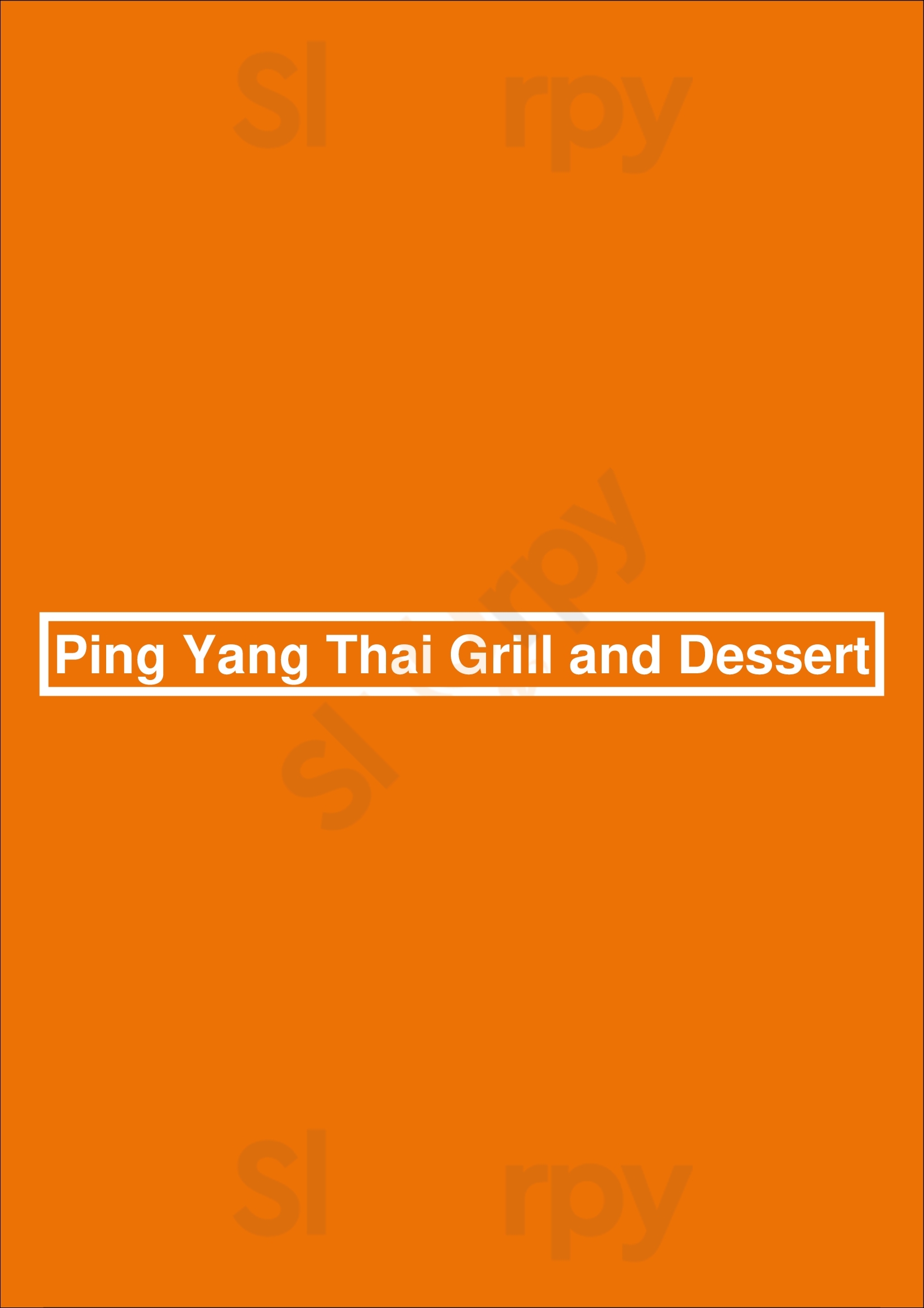 Main Menu - Ping Yang Thai Grill And Dessert