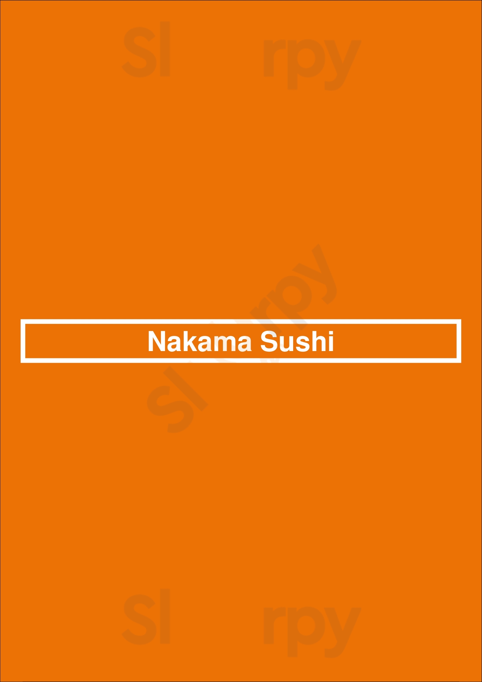 Nakama Sushi San Francisco Menu - 1