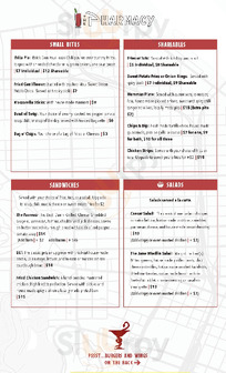 Sam's Sammy menu