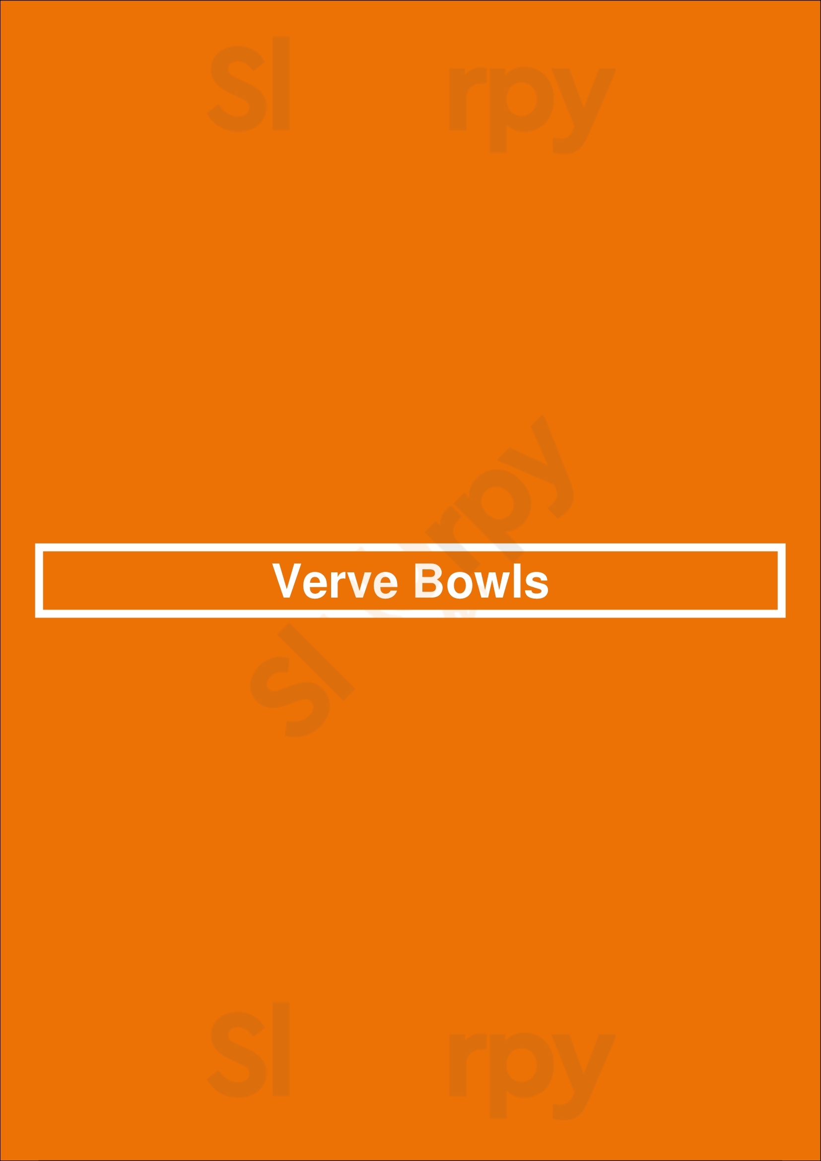 Verve Bowls Seattle Menu - 1