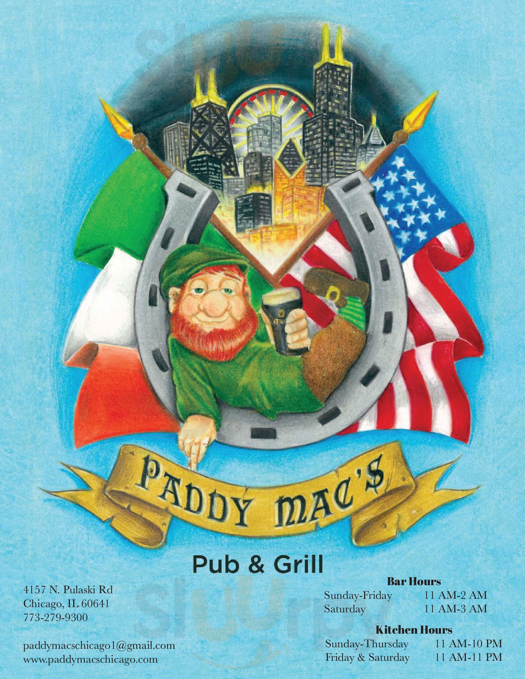 Main Menu - Paddy Mac's