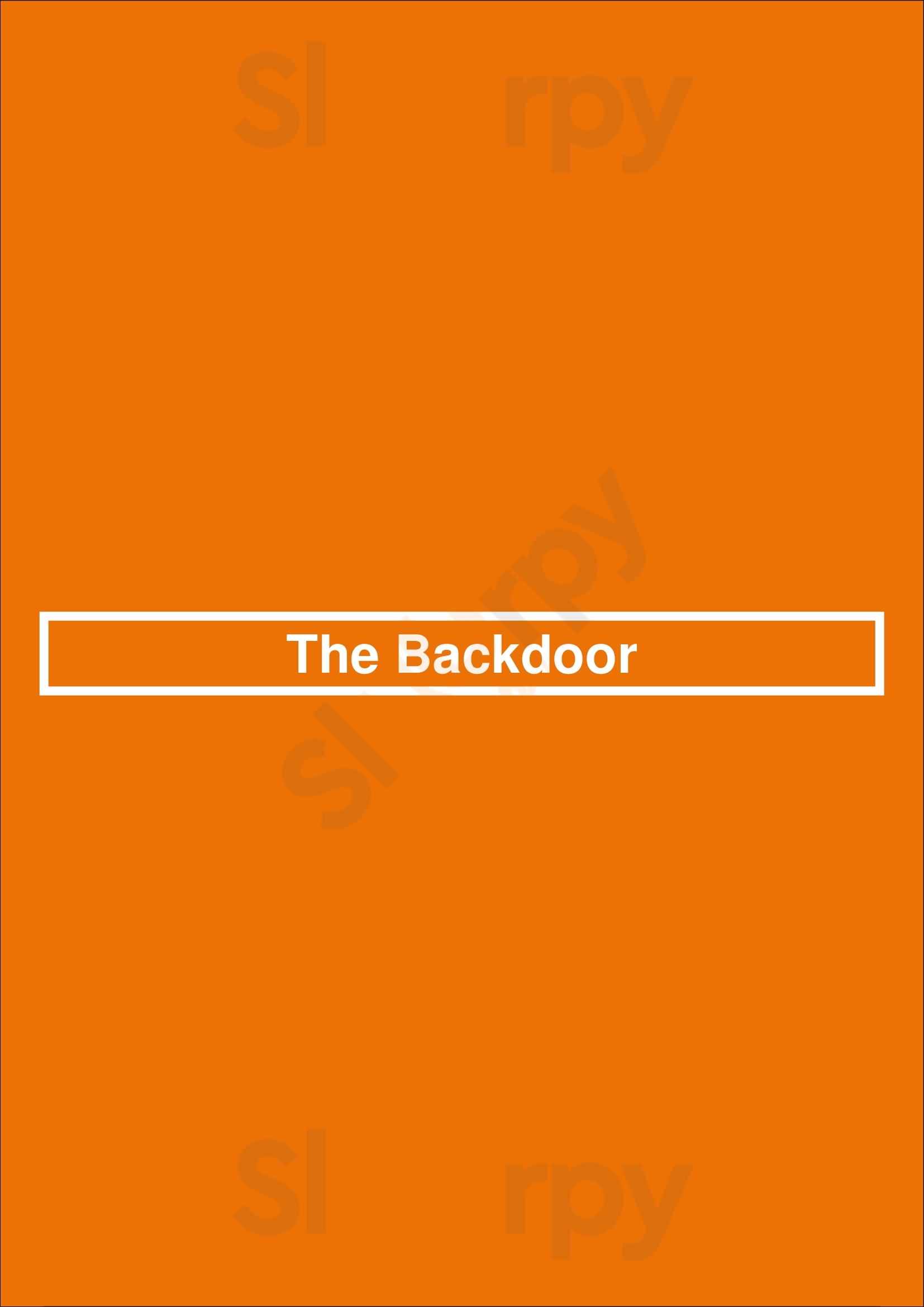 Main Menu - The Backdoor