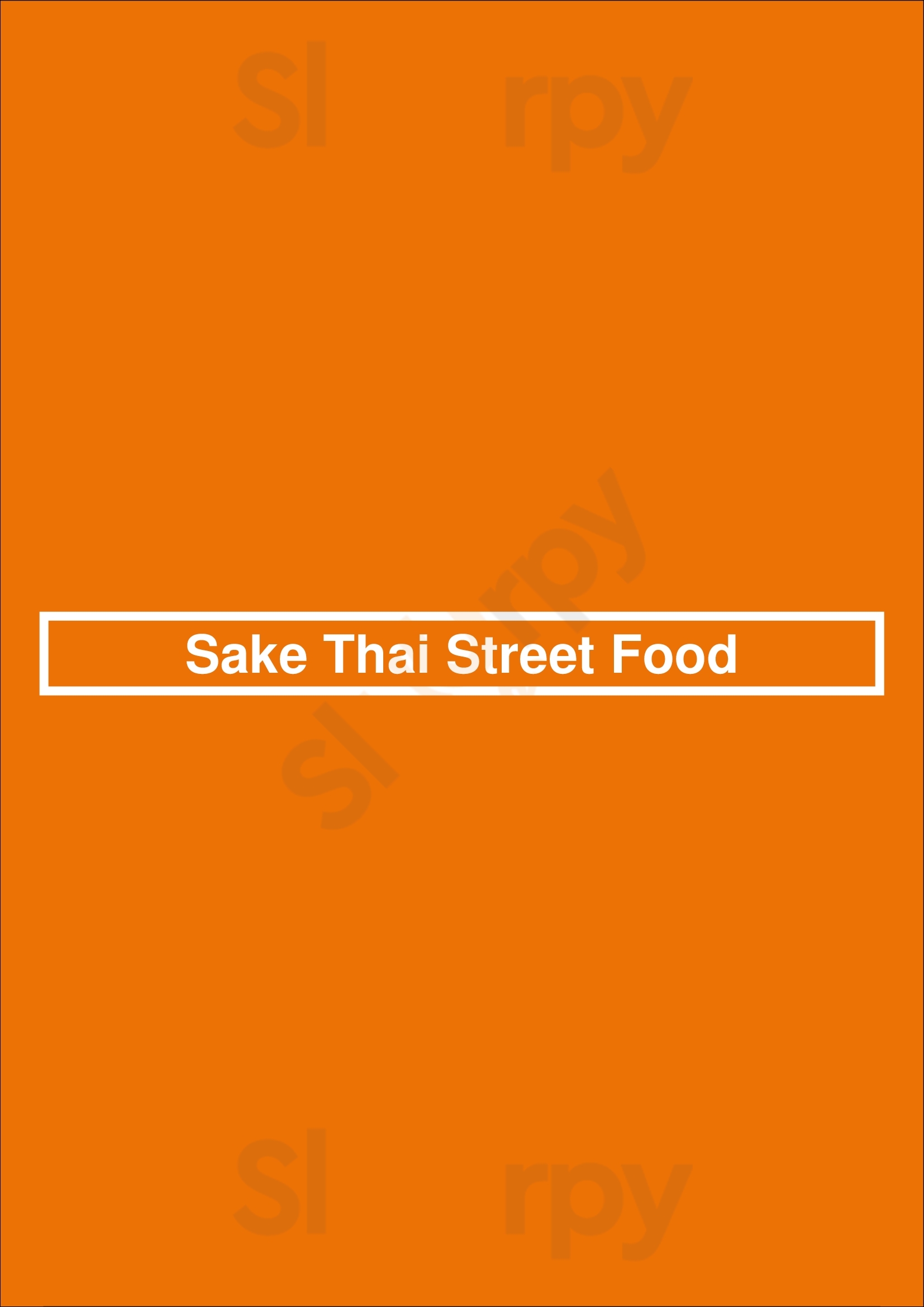 Thai Street Food By Sake Portland Menu - 1